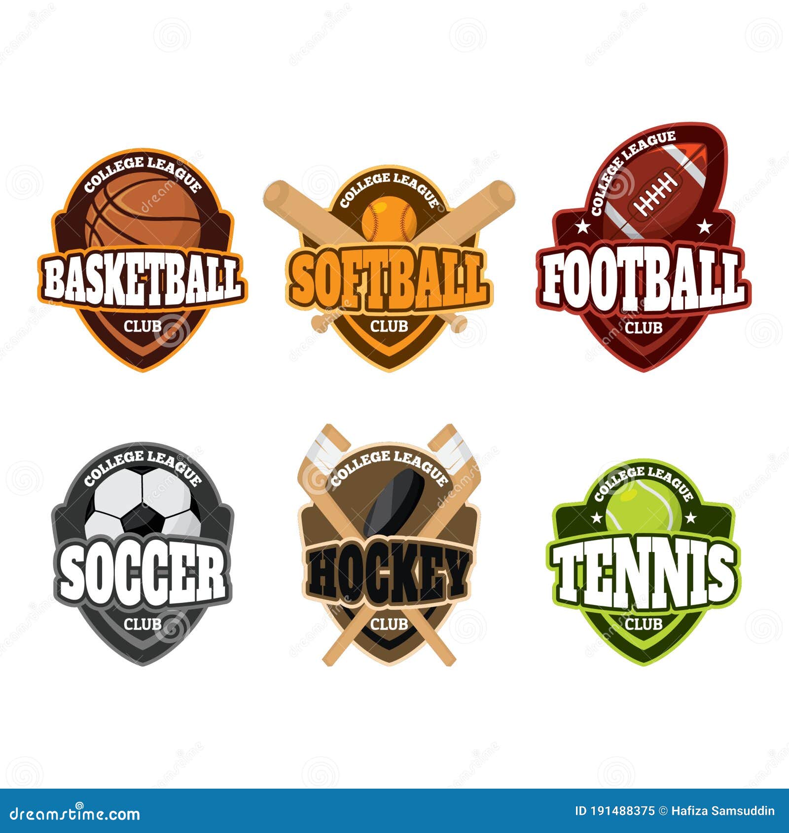 Set of Sports Club Logo Elements. Vector Illustration Decorative Design ...