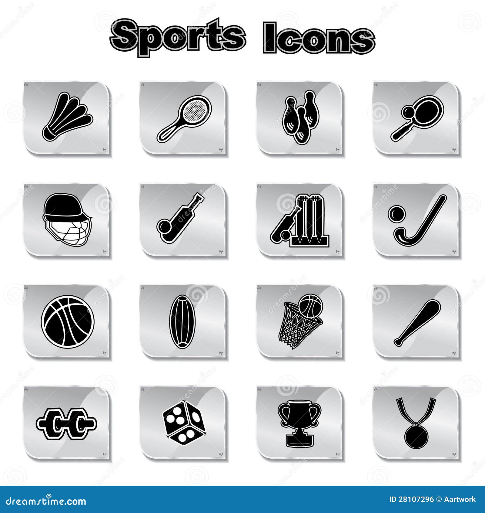 Set of sports icons stock vector. Illustration of balls 28107296