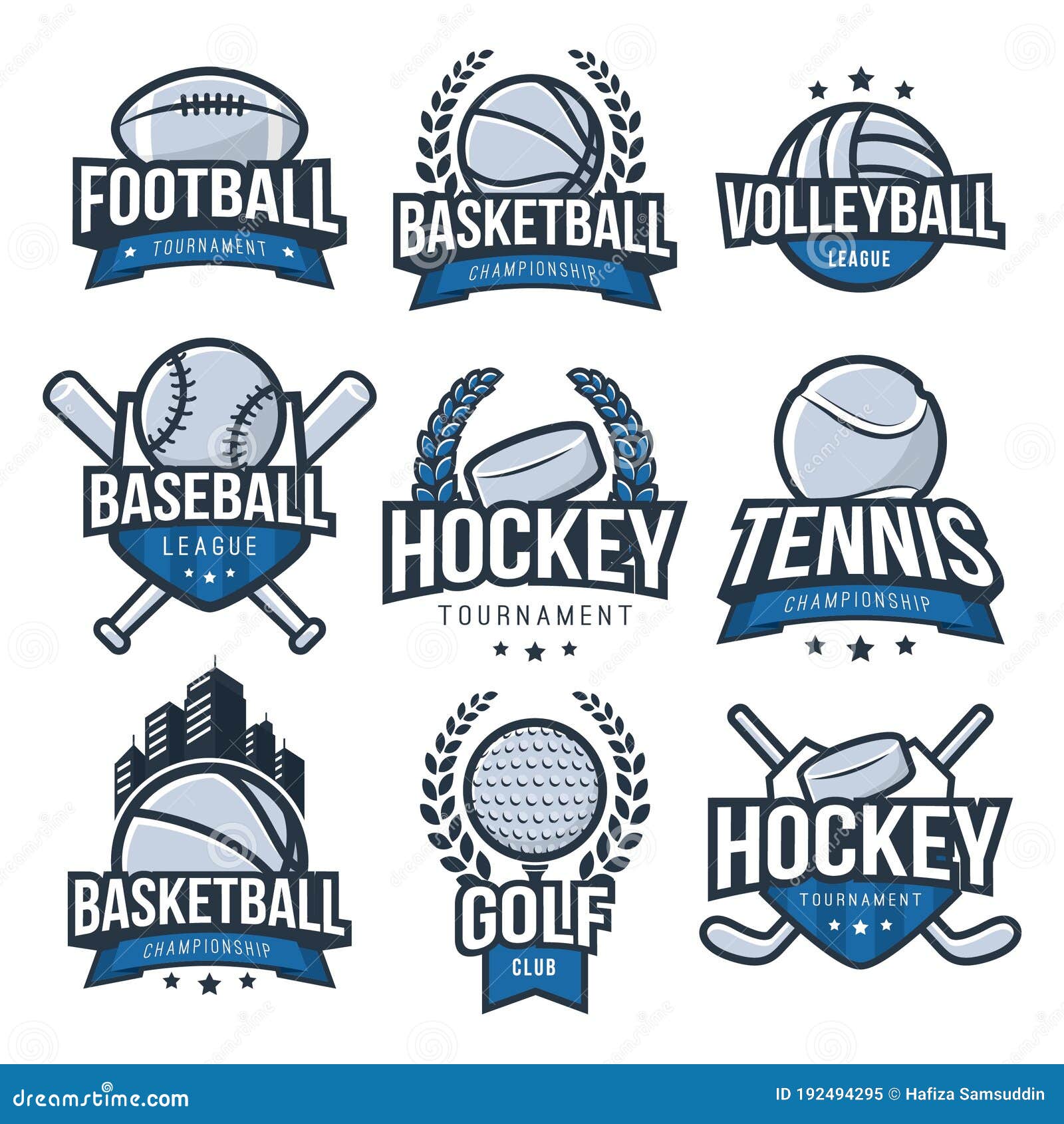 Set of Sports Logo Element Icons. Vector Illustration Decorative Design