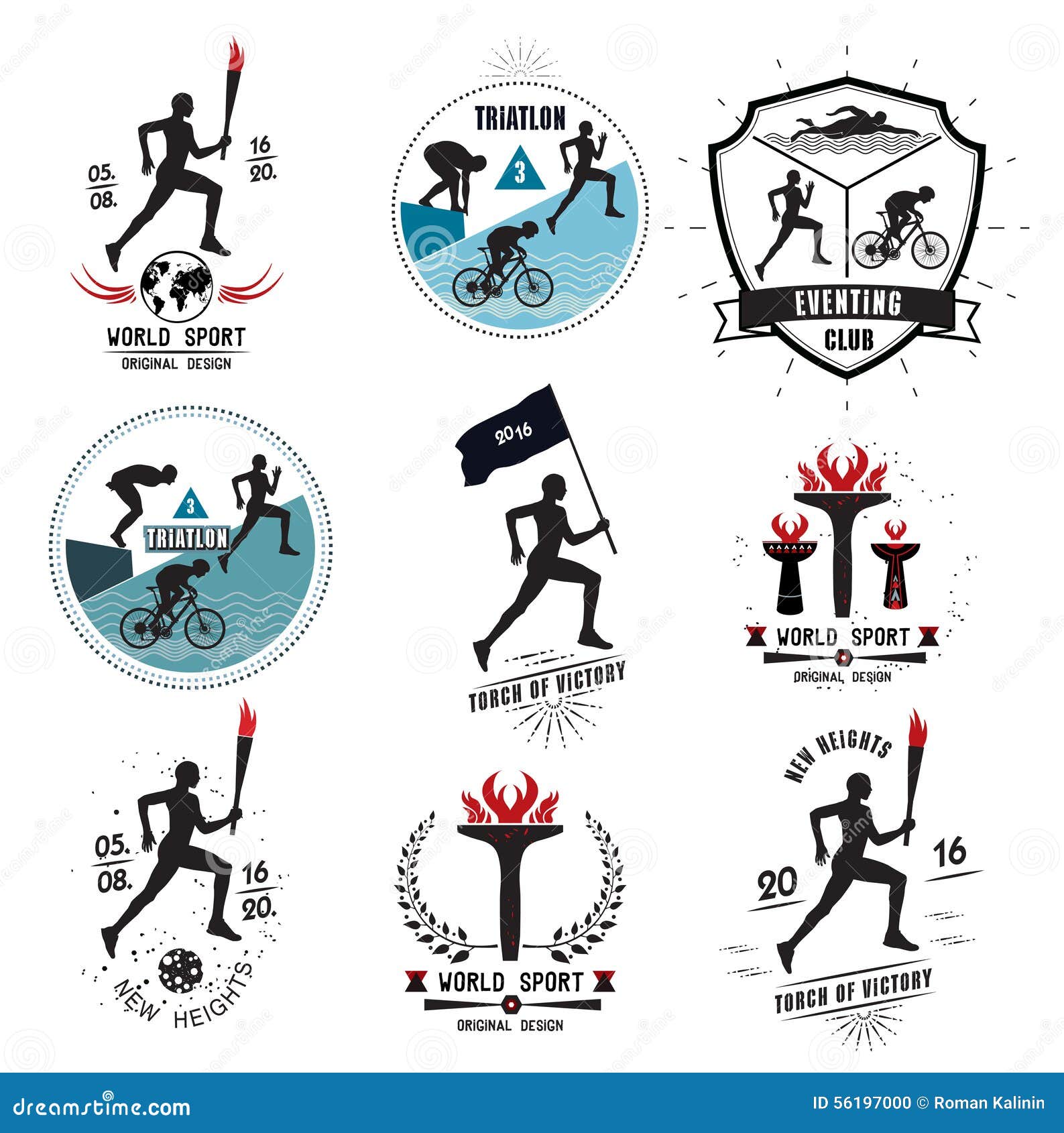 A Set of Sports Logos, Emblems and Design Elements. Stock Vector