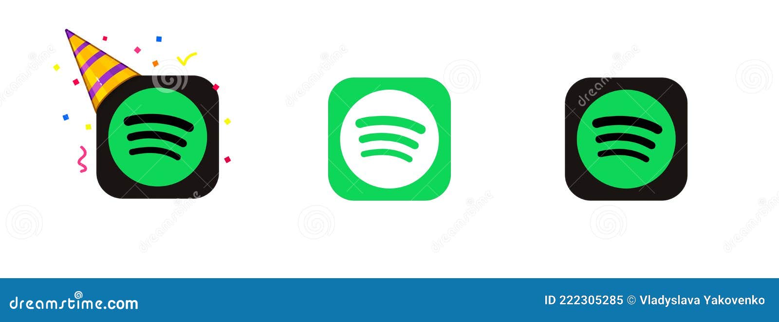 Set of Spotify Icons. Green Spotify Logo. Online Spotify. Logo