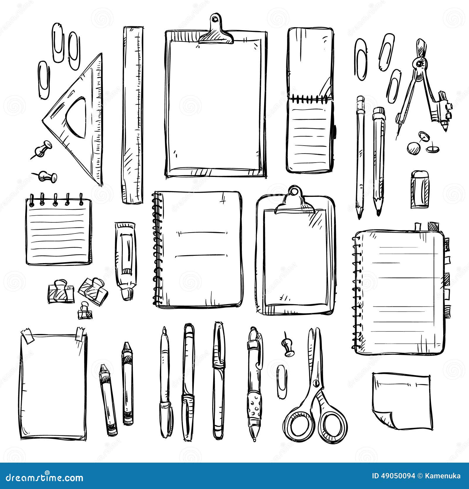 set of stationery drawings
