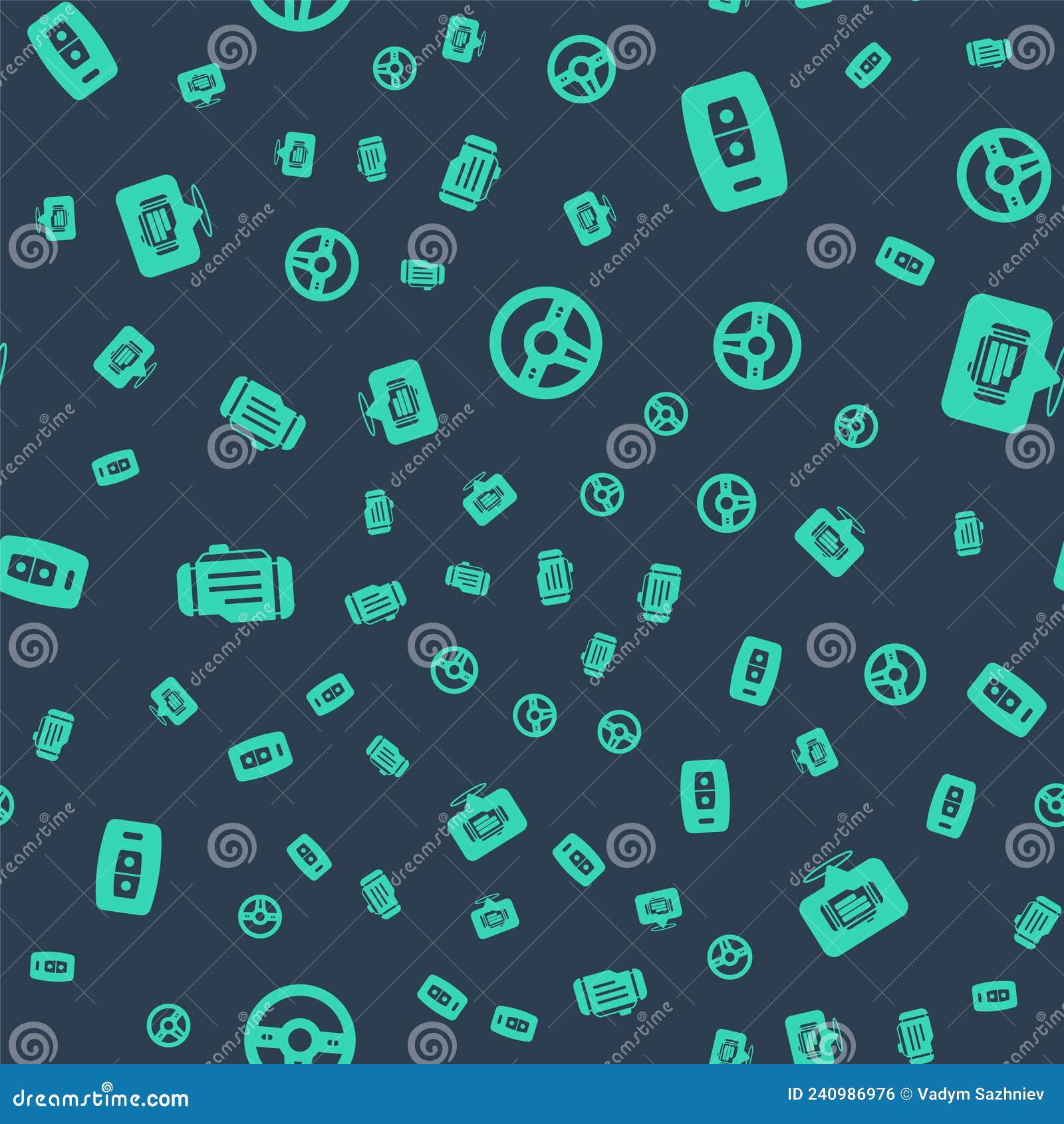 Set Steering Wheel, Car Key with Remote, Check Engine and on Seamless