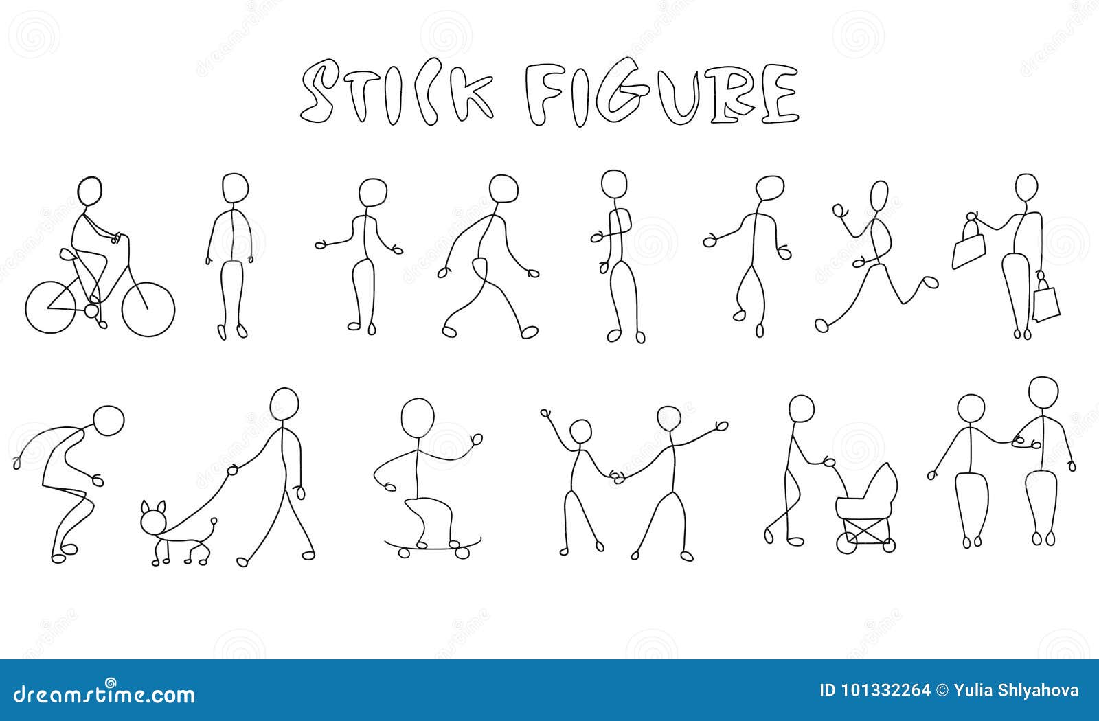 Stick Figure Action Stock Vector - Illustration of love: 101332264