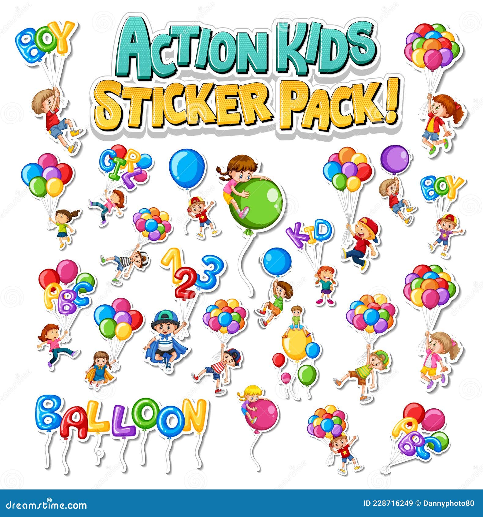 Mensurable comprador Procesando Set of Stickers Design with Kids Doing Different Activities Stock Vector -  Illustration of action, isolated: 228716249