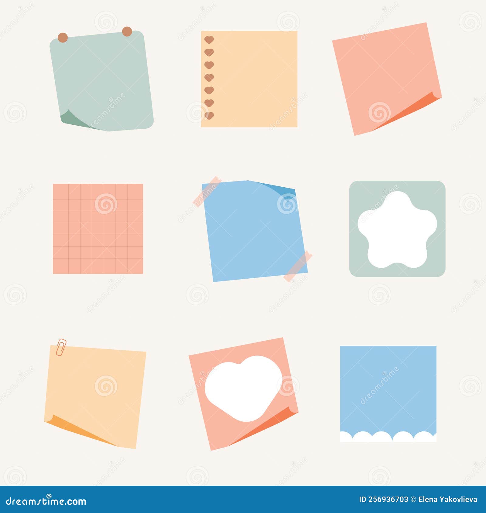 Set of Stickers, Labels for Notebook. Vintage Style. Vector