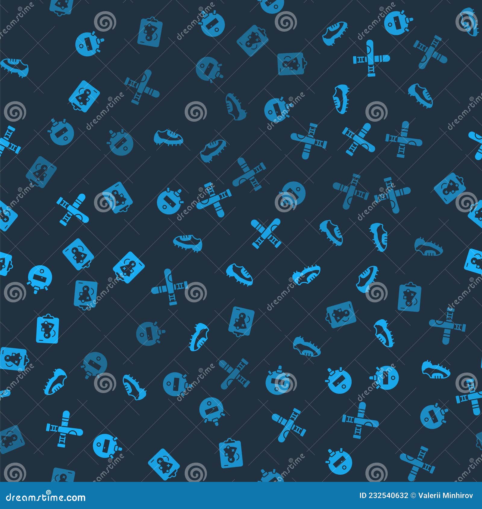 Set Stopwatch, Baseball Boot, Crossed Baseball Bat and Planning