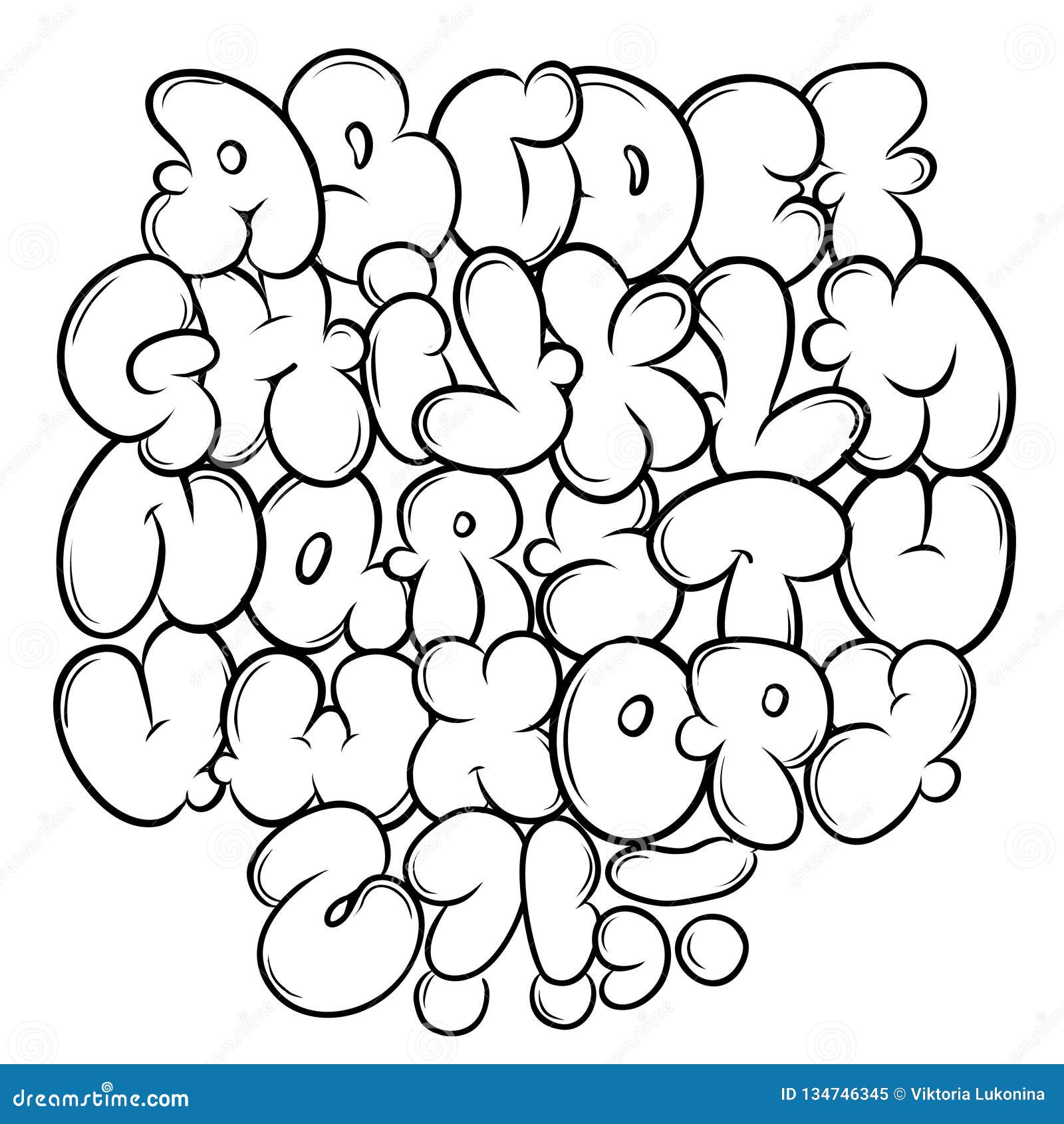 Set Street Type Calligraphy Design Alphabet Graffiti Style Tag
