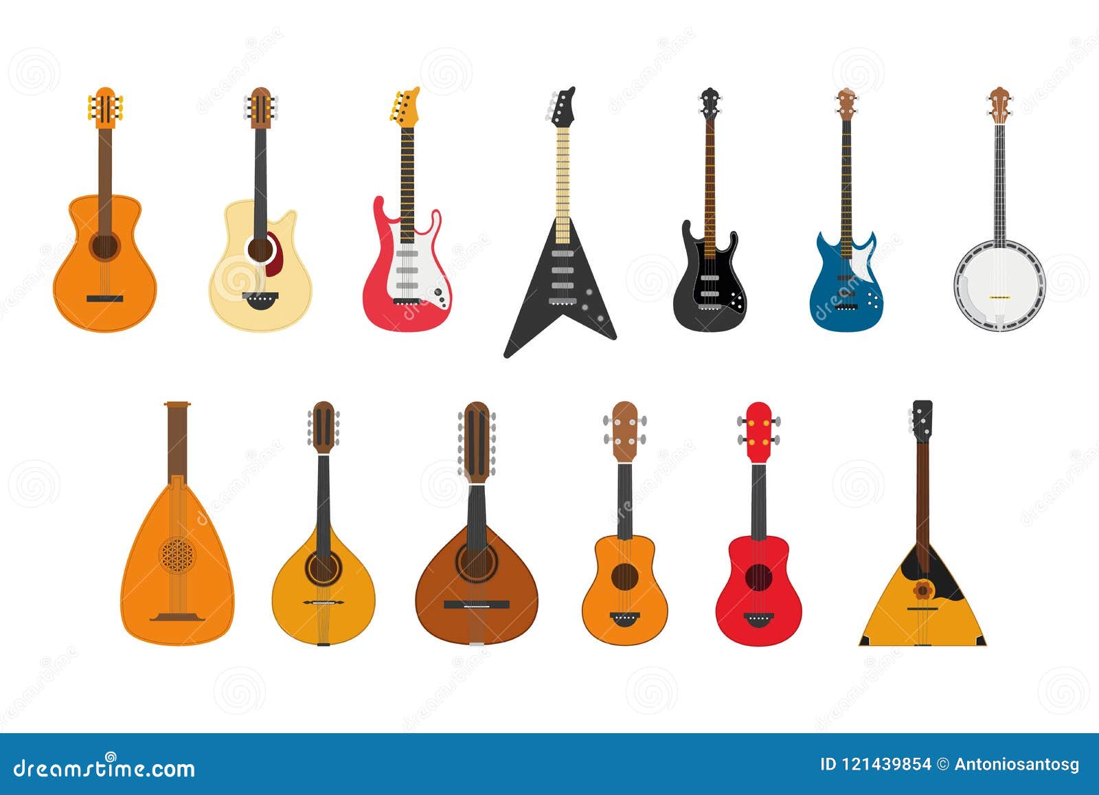 Set Of String Instruments Playing By Plucking The Strings Stock Vector Illustration Of Cartoon Equipment 121439854 Banjo a stringed instrument in the guitar family with a long neck, five strings and a round body like a tambourine with an open back. https www dreamstime com set string instruments playing plucking strings vector illustration image121439854
