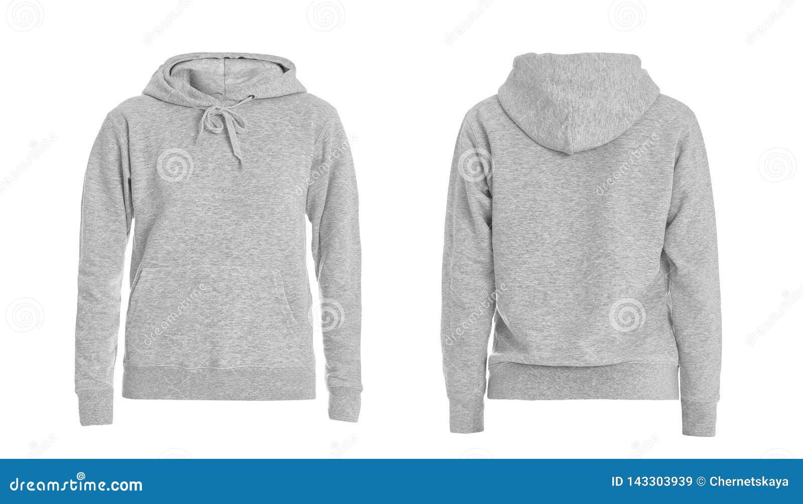Set of Stylish Hoodie Sweater on White, Front and Back View. Space for ...