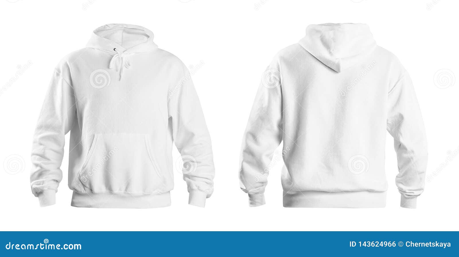 Download Set Of Stylish Hoodie Sweater On White Background, Front And Back View Stock Photo - Image of ...