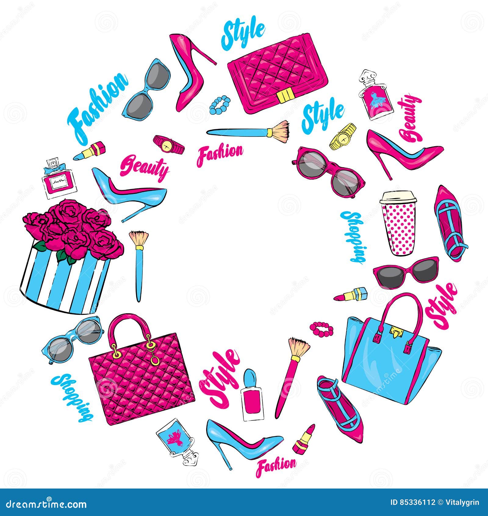 Woman Fashion Stickers Collection Accessories Clothes Stock Vector (Royalty  Free) 1167595213