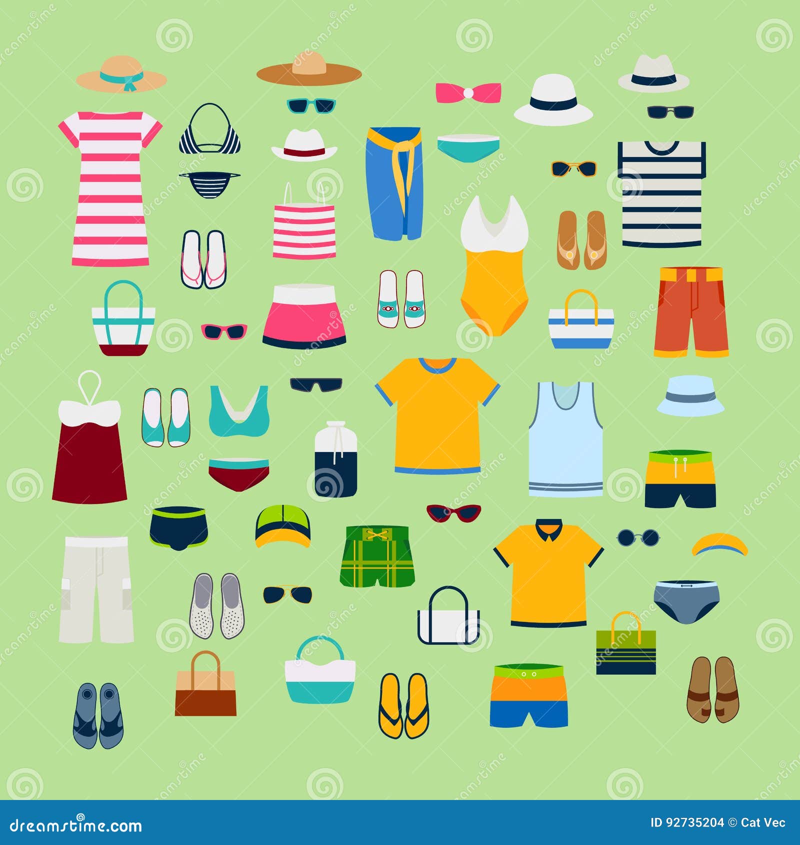Summer Clothes Illustration Stock Vector - Illustration of clothes, people:  15639317