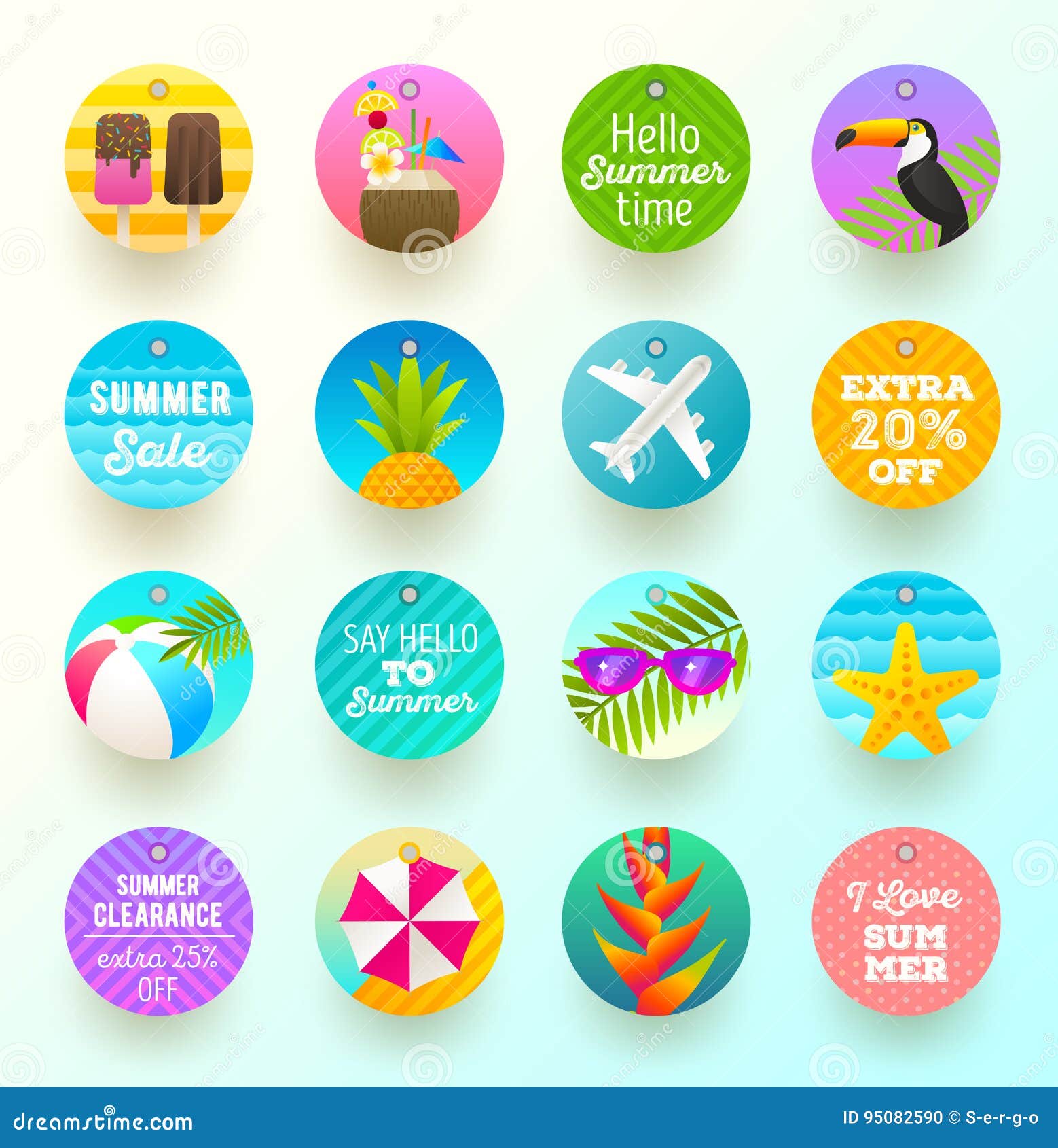 Set of Summer Vacation and Travel Labels Stock Vector - Illustration of ...
