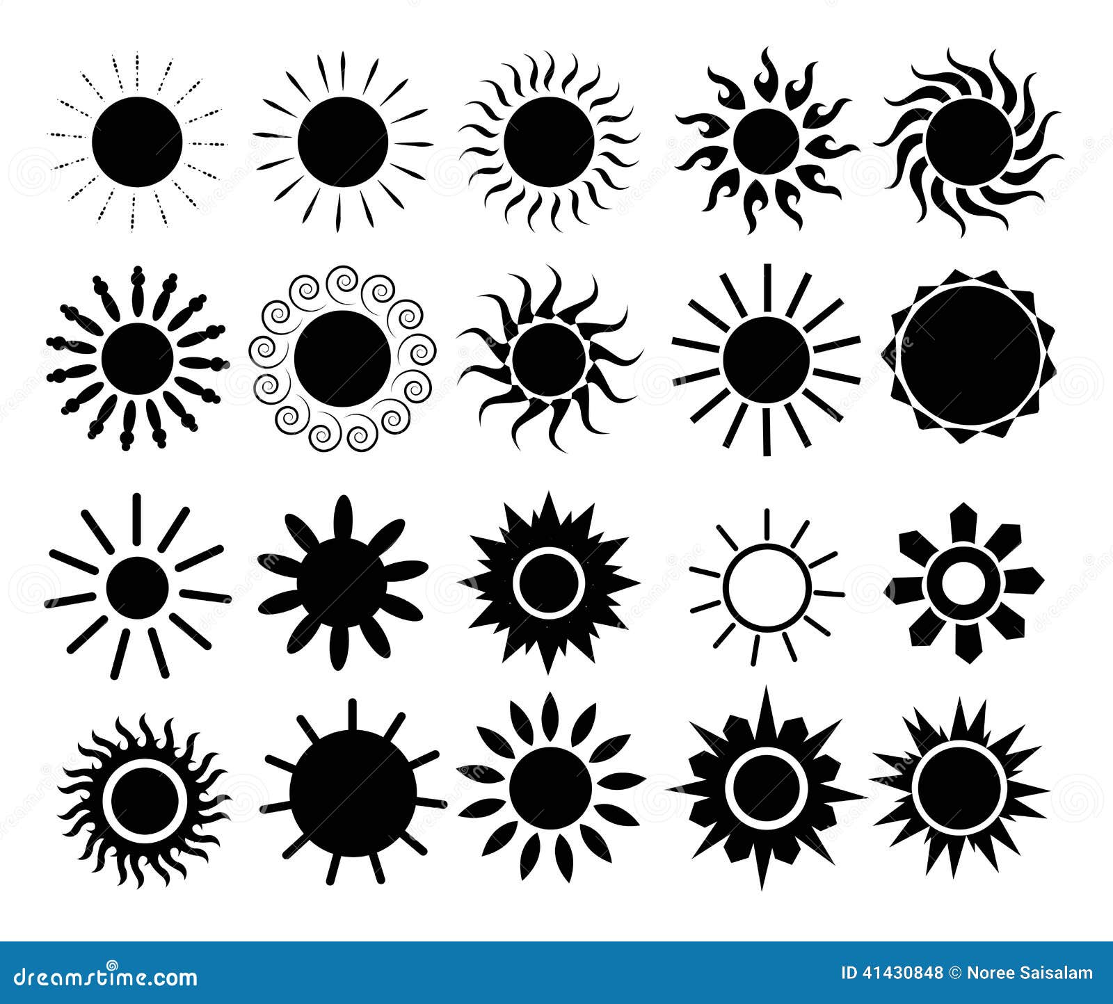 Set of Sun Icons stock vector. Illustration of season - 41430848