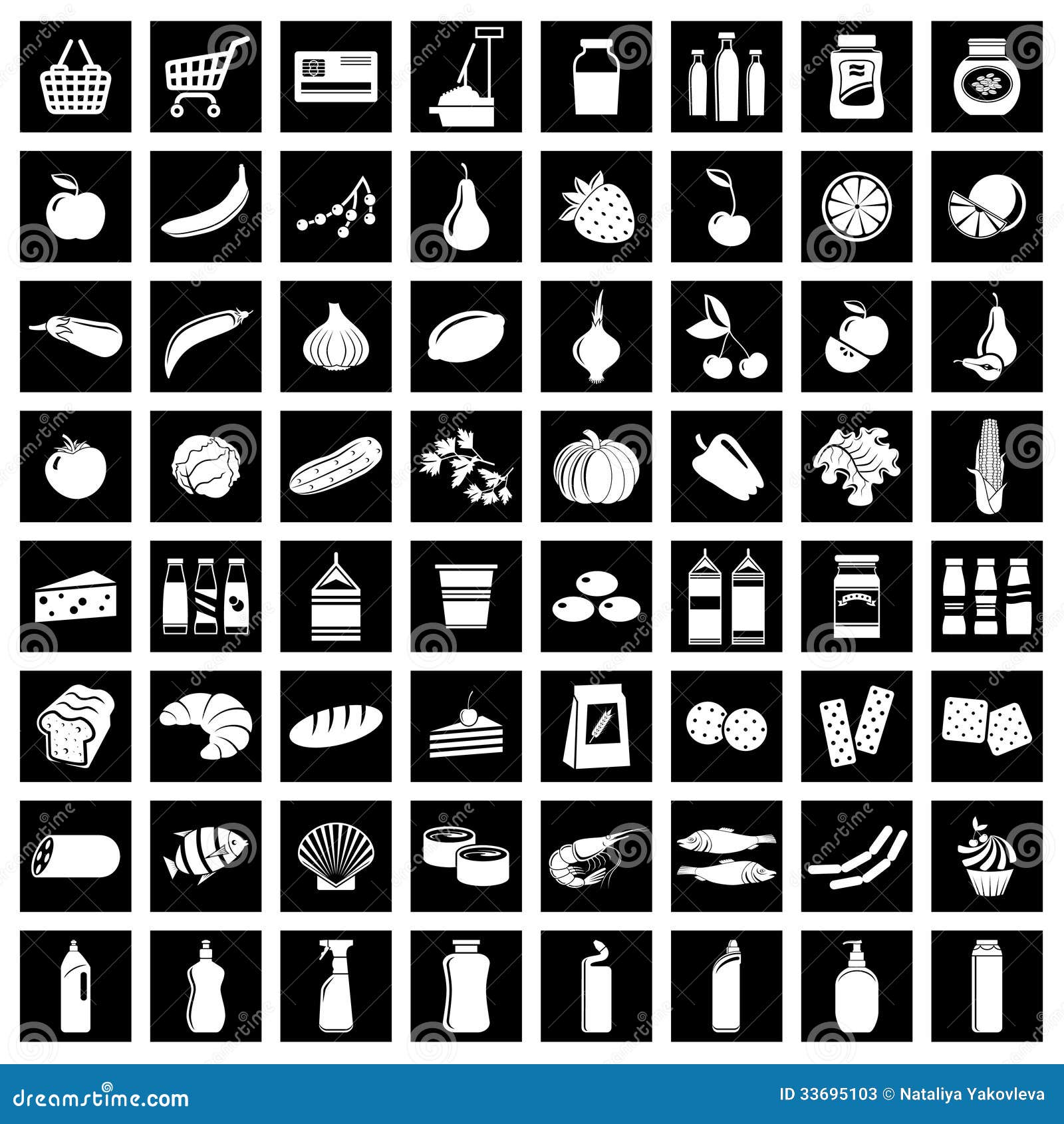Set Of Supermarket Symbols Stock Photos Image 33695103