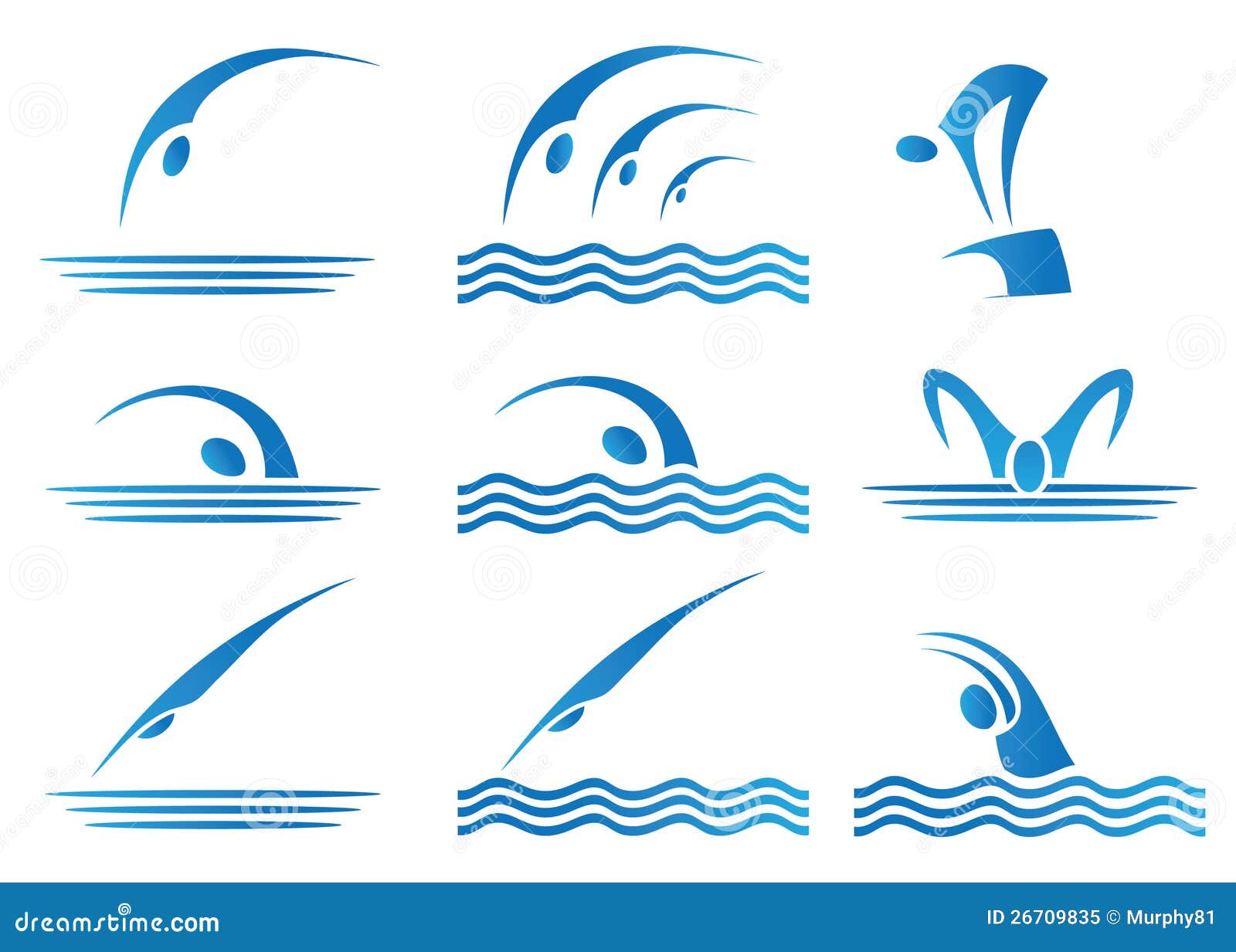Set of swimming icons stock vector. Illustration of activity 26709835