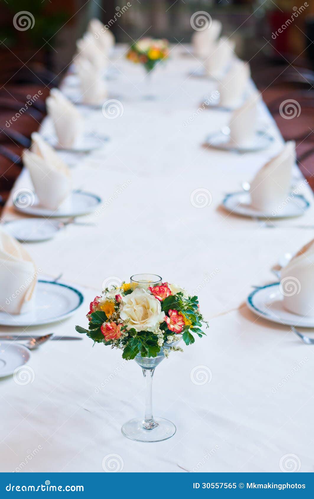 Set of table with flowers stock image. Image of color - 30557565