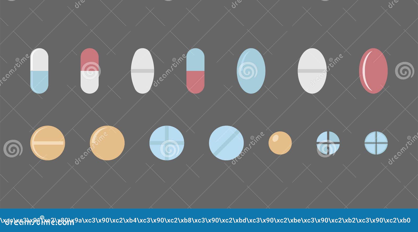 A Set of Tablets of Different Colors Shape and Size Stock Vector