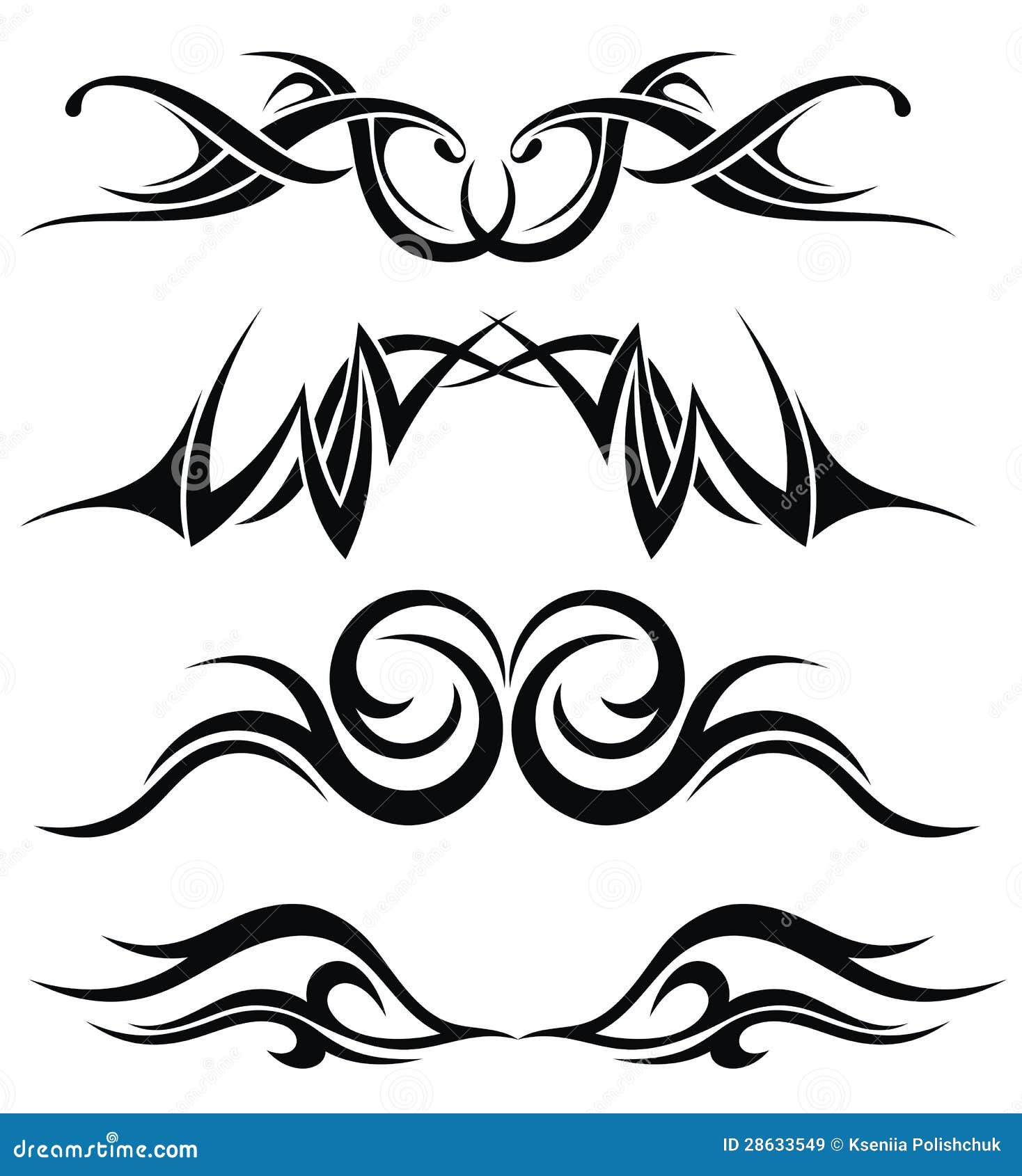 Set of tattoo design stock vector. Illustration of tribal - 28633549