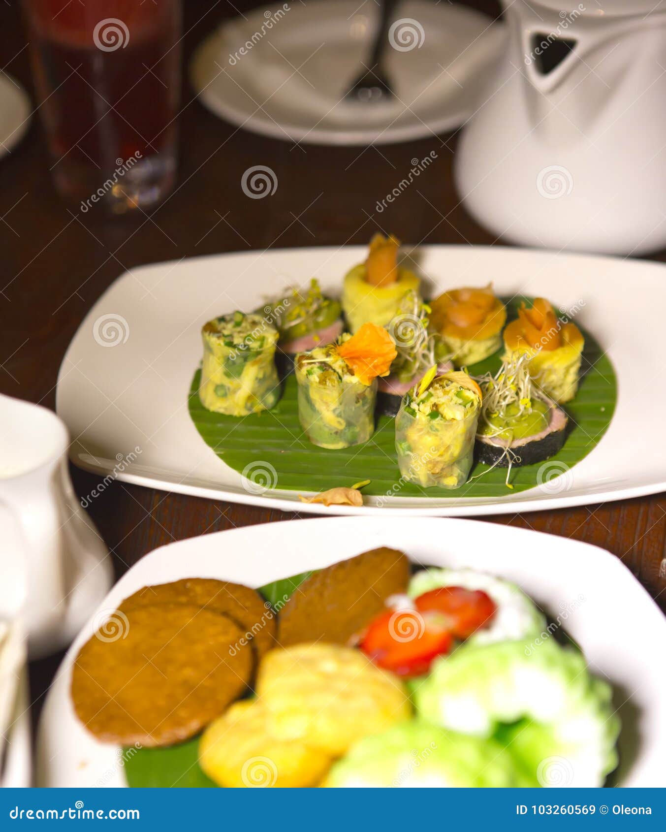 Set for tea, snack, cakes stock image. Image of table 103260569