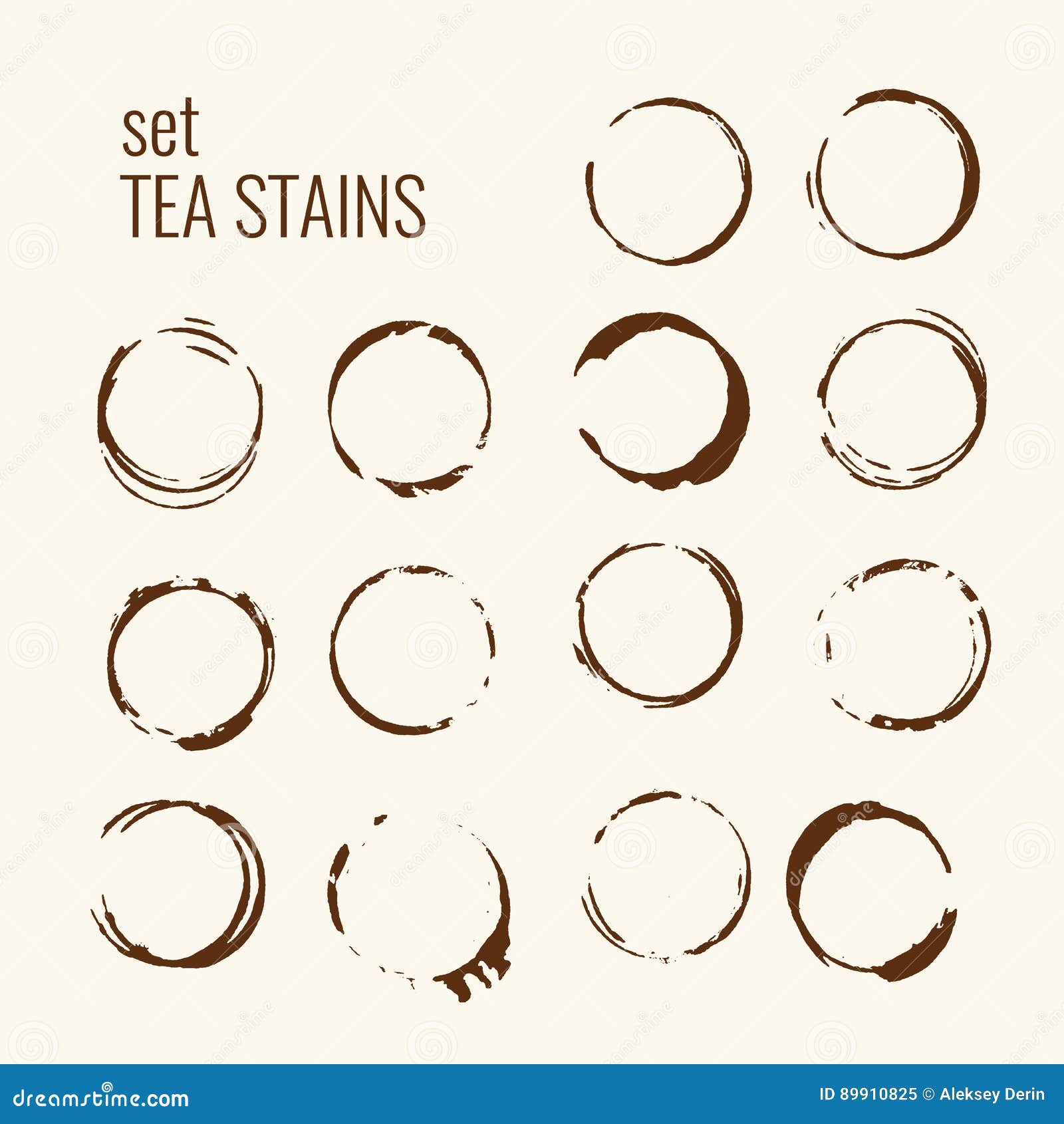Set of tea stains. stock vector. Illustration of coffee 89910825