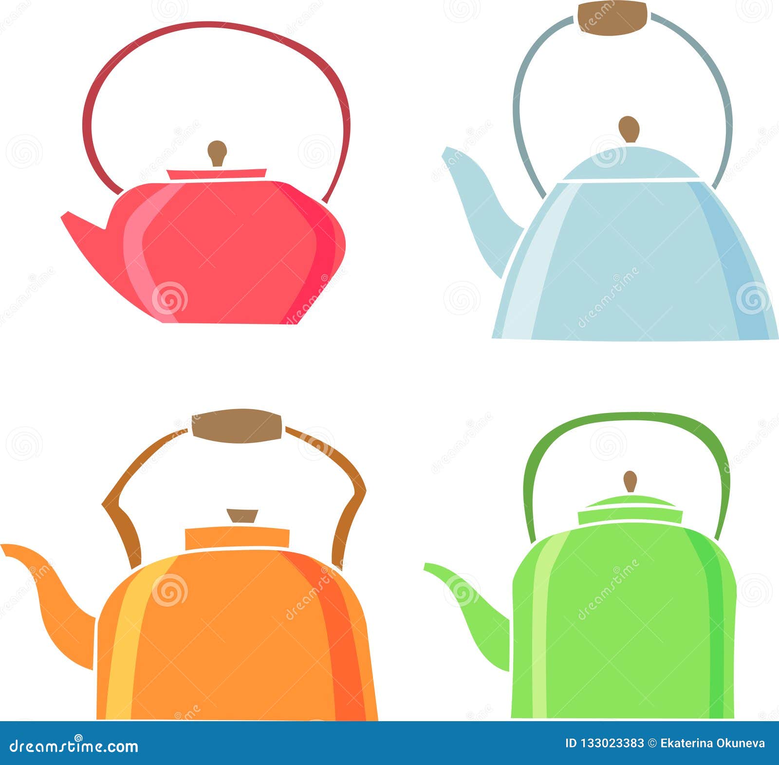 Set of Teapot Icon. Tea Symbol Stock Vector Illustration of handle