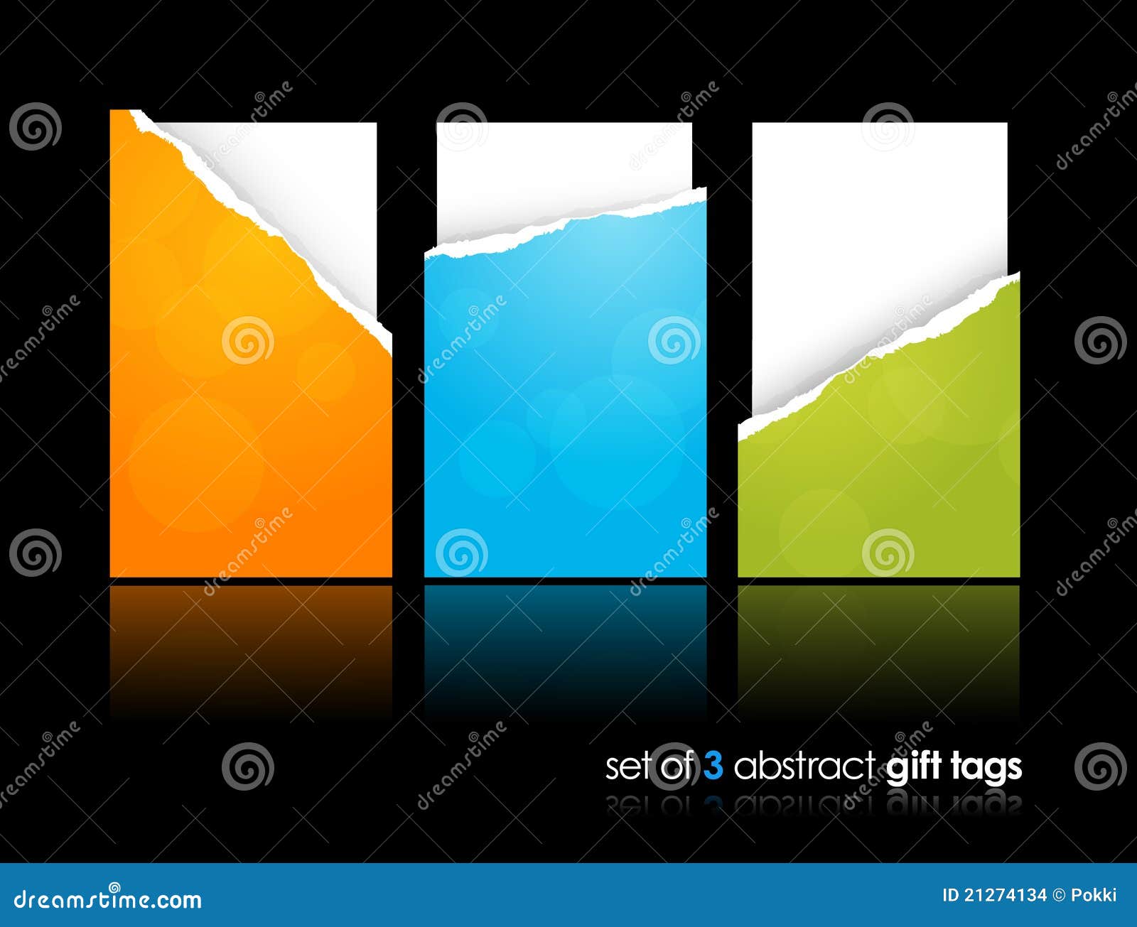 set of teared gift cards.