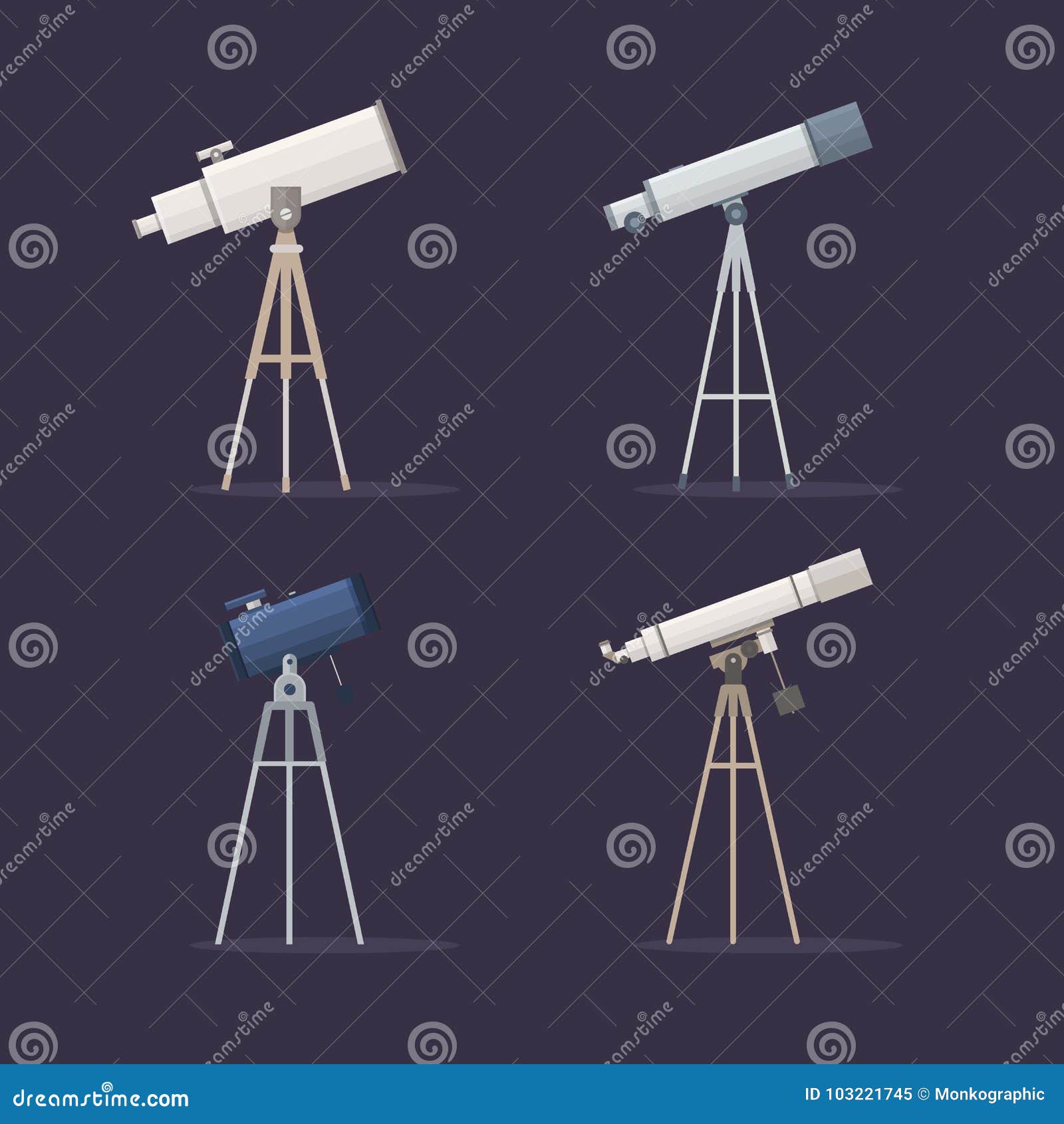 set telescopes on support to observe stars.