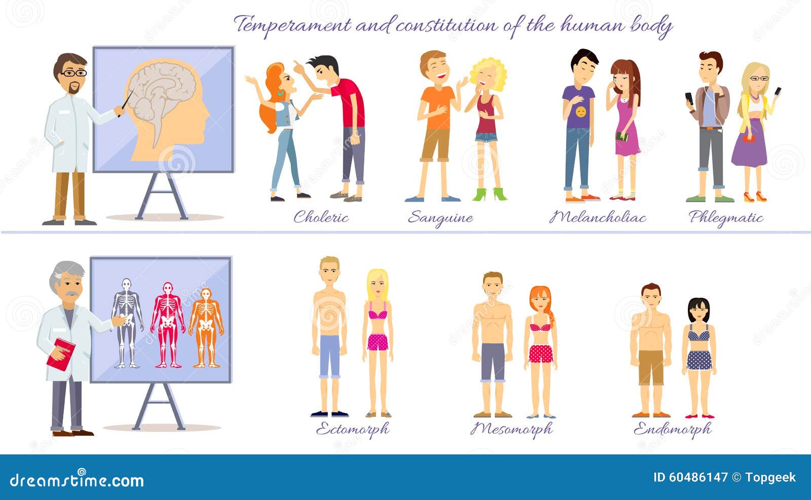 set temperament of people and constitution body