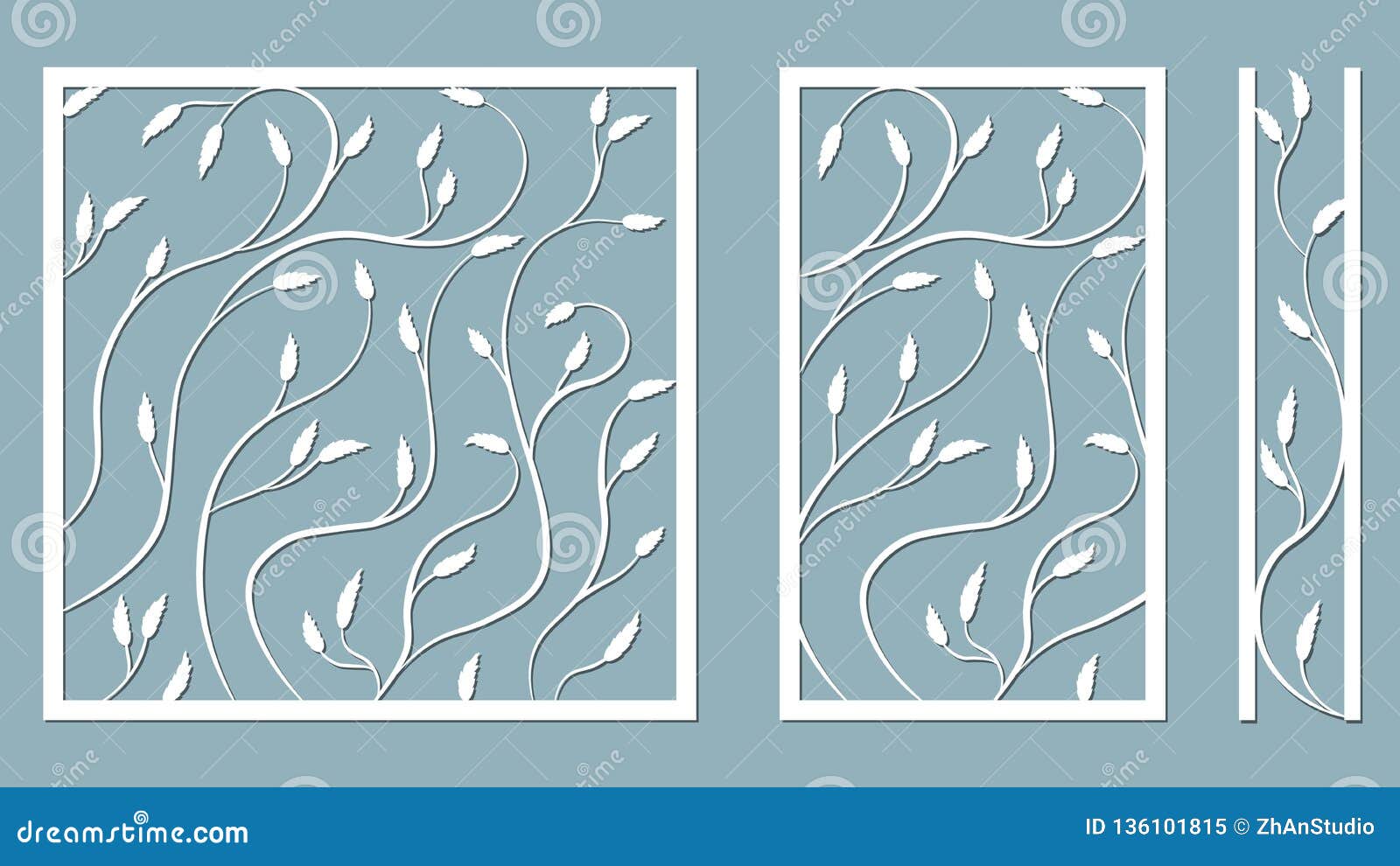 set template for cutting. pattern leaves, branches, vine.  . for laser cutting, plotter and silkscreen printing