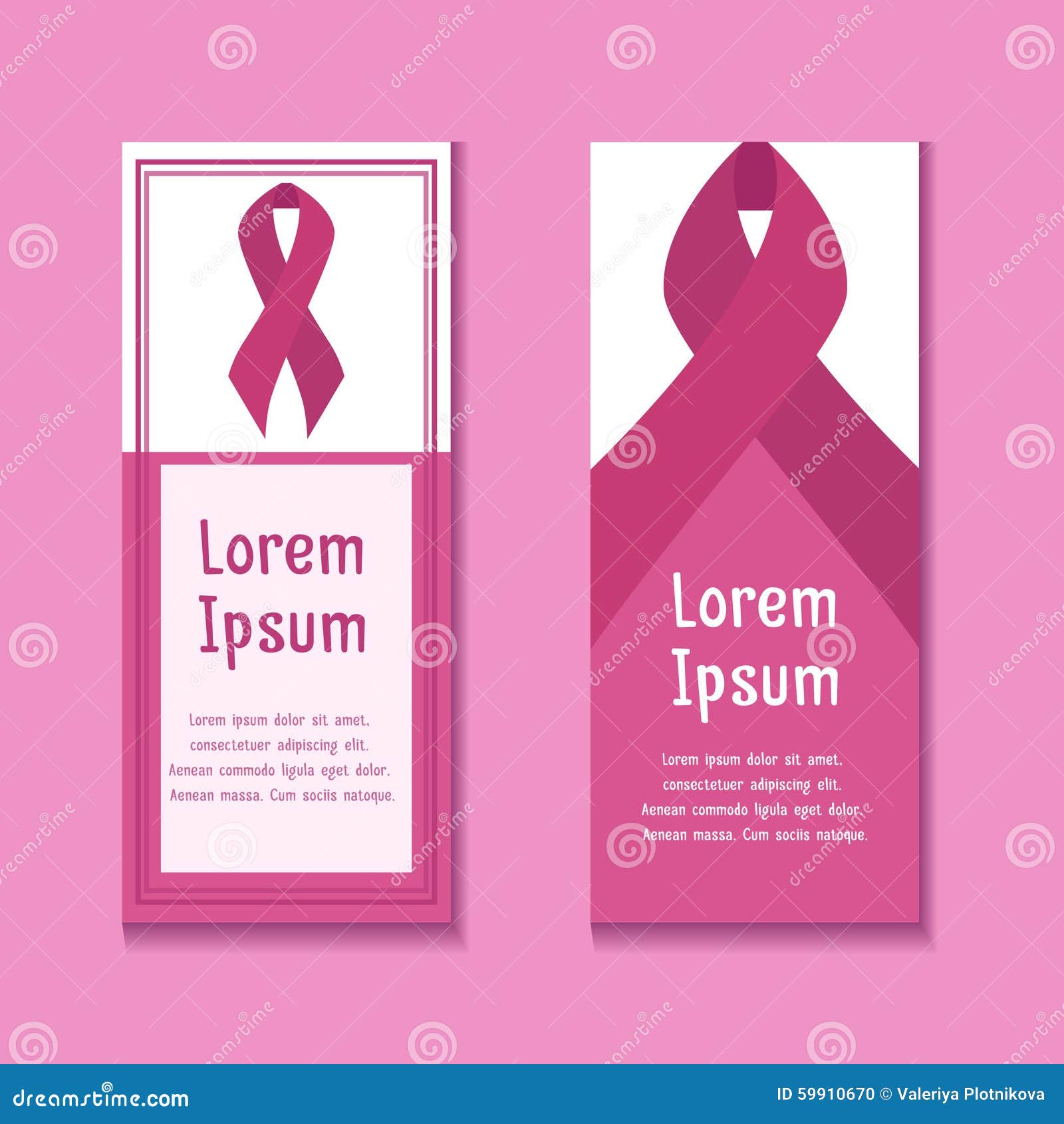 Set Of Templates Flyers On The Fight Against Breast Cancer Stock Vector Illustration Of Folder Cover 59910670