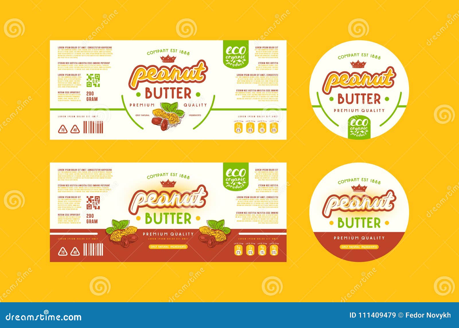 set-of-templates-label-for-peanut-butter-stock-vector-illustration-of-butter-icon-111409479