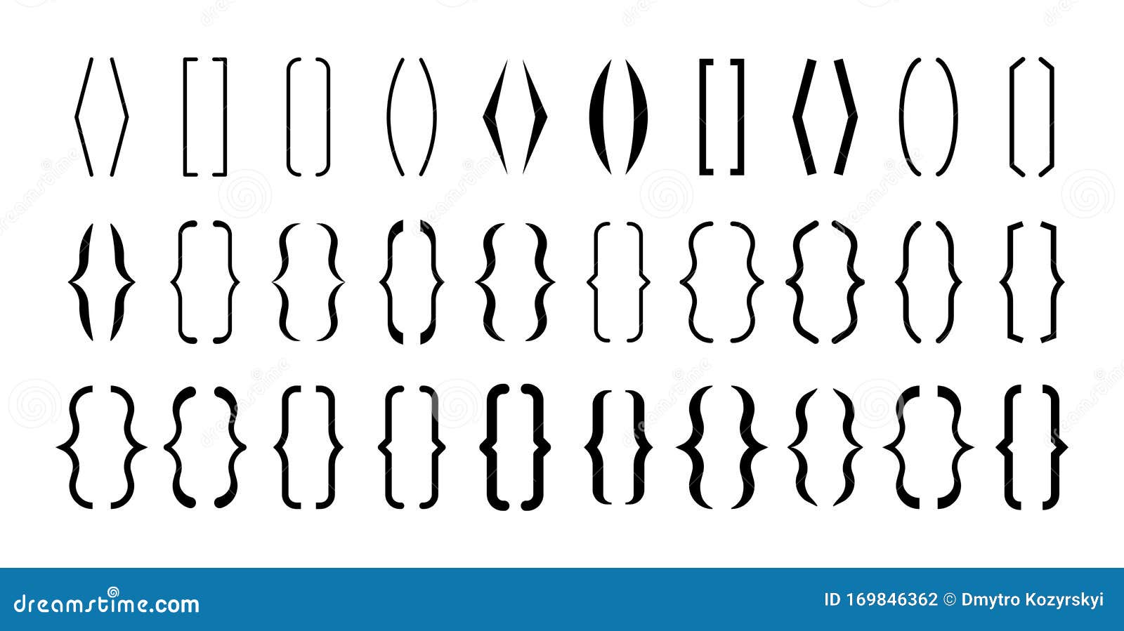 set of text brackets. bracket icon. quote box frame. texting quote and brackets boxes. quotation. creative  banner