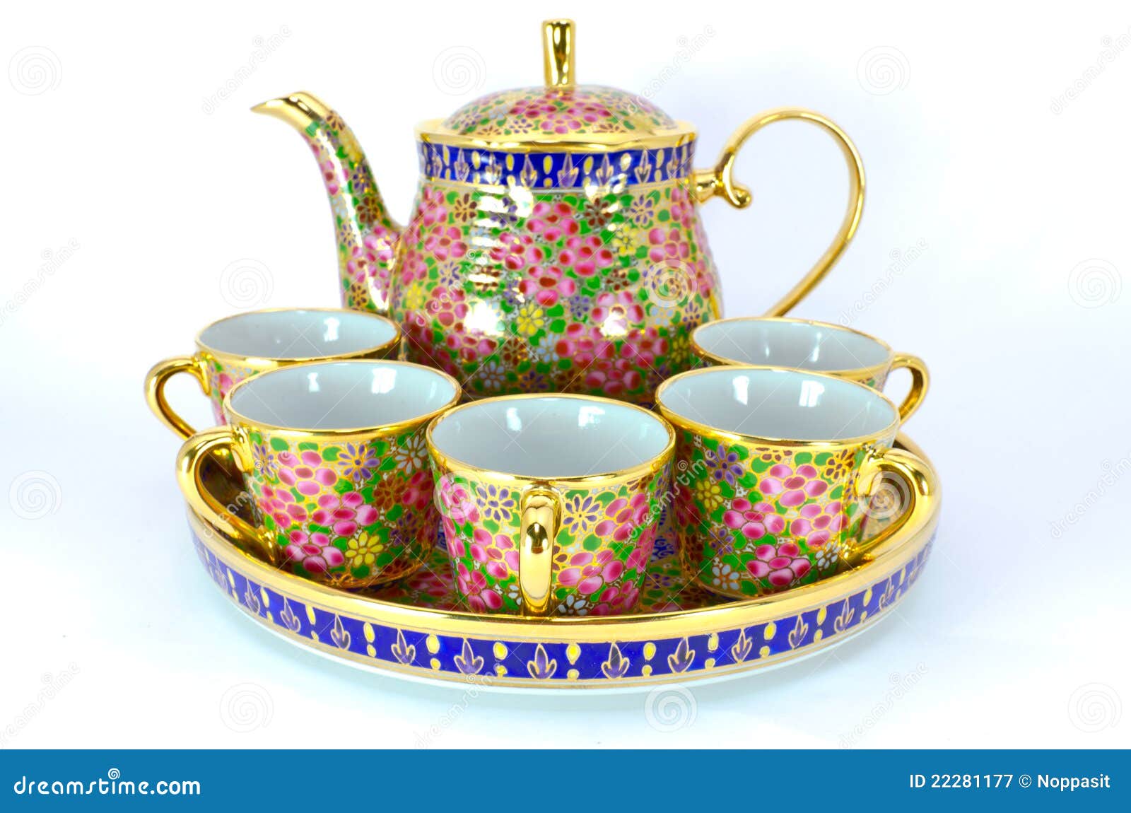 Set of thai tea cup stock image. Image of artistic, item - 22281177