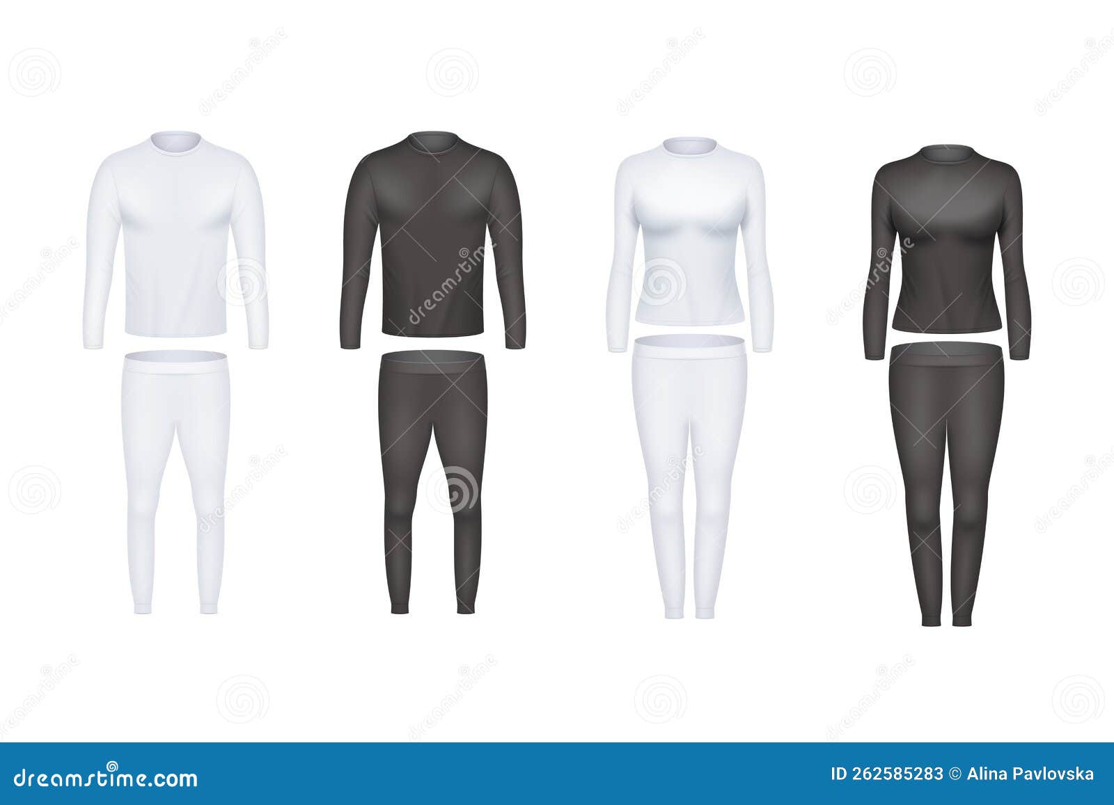 Set of Thermal Clothes for Winter Wear. Warm Protective Pants Long Sleeve  Shirts Template for Cold Stock Vector - Illustration of realistic, sweater:  262585283