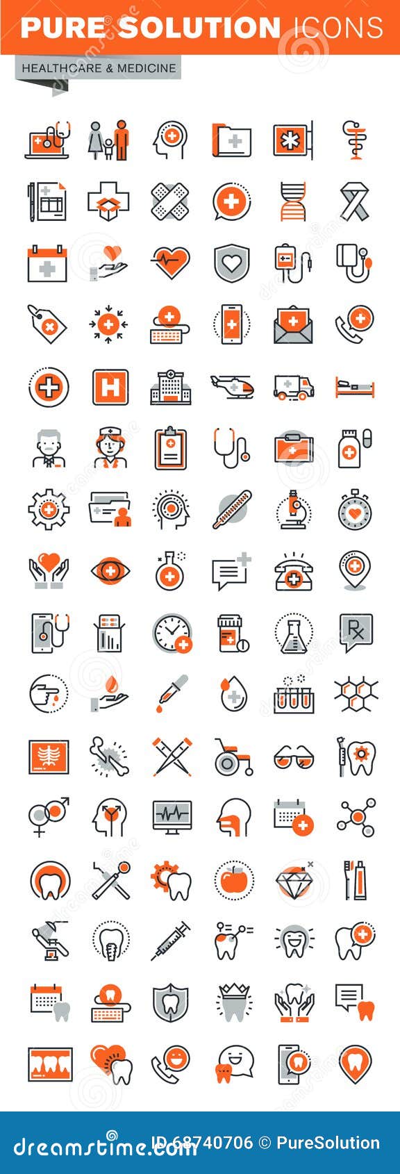set of thin line web icons of clinic and hospital facilities