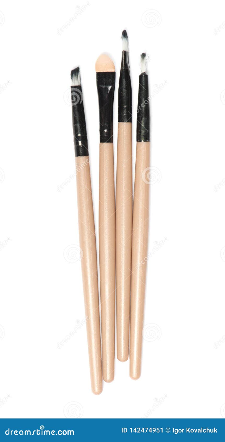 Set of thin makeup brushes stock image. Image of cutout 142474951