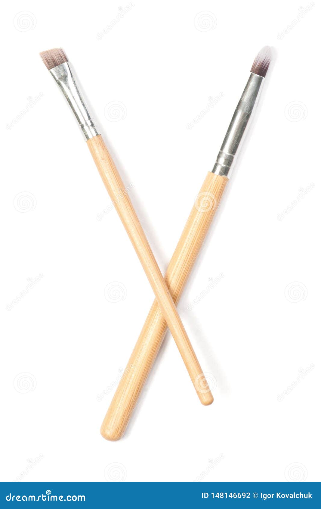 Set of thin makeup brushes stock photo. Image of cutout 148146692