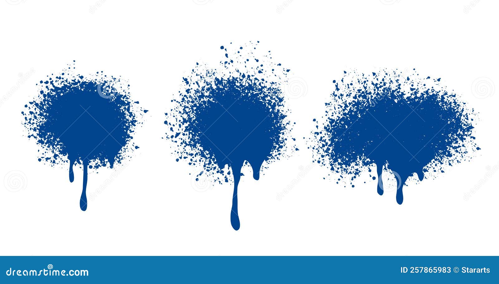 Set of Three Abstract Grunge Spatter Design Stock Illustration