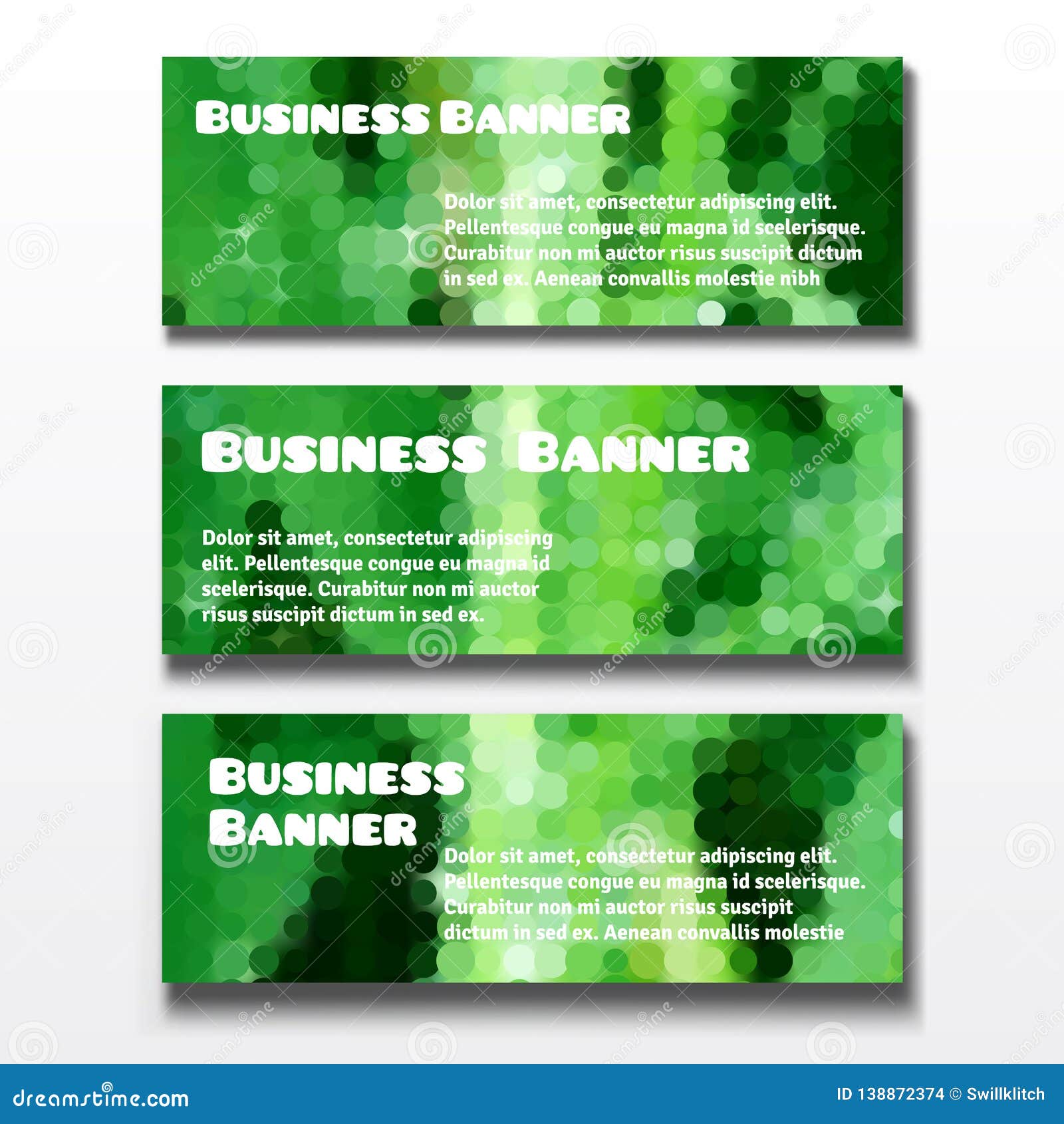 Set of Three Business Banners Stock Vector Illustration of horizontal