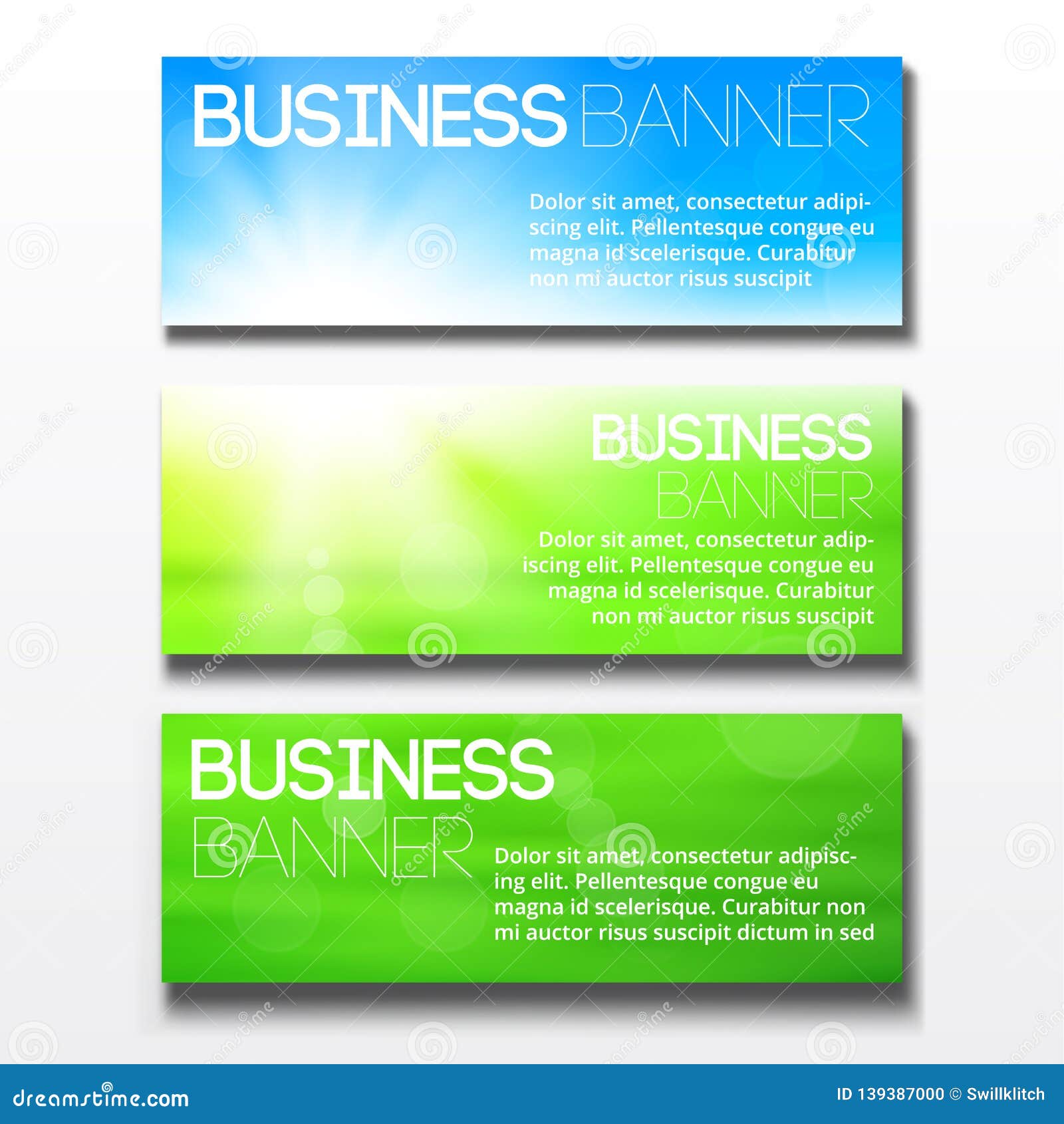 Set of Three Business Banners Stock Vector Illustration of commercial