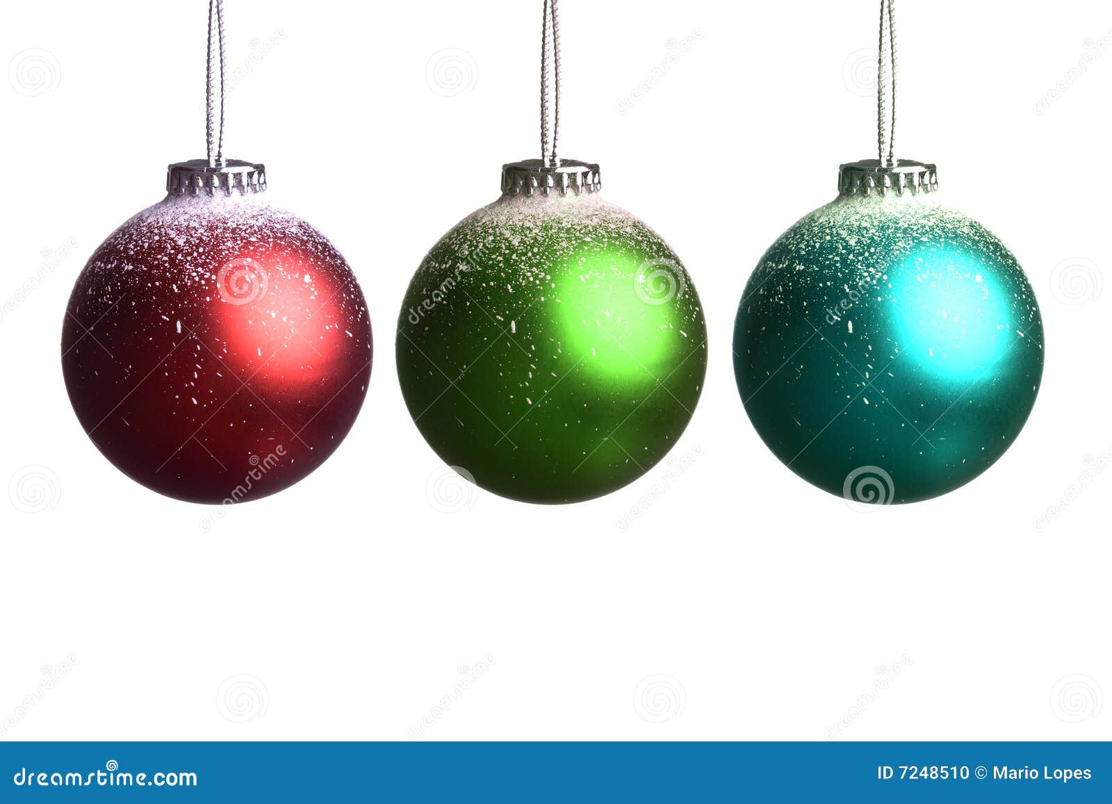 Set of Three Colored Christmas Balls Stock Photo Image of circle