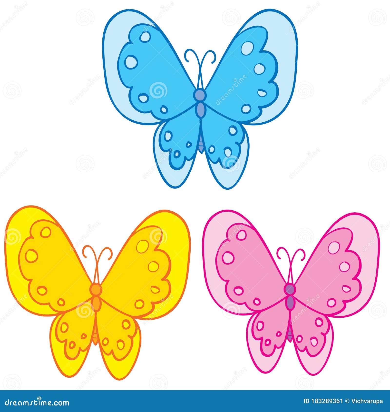 Download Set Of Three Multi-colored Butterflies For Cards ...