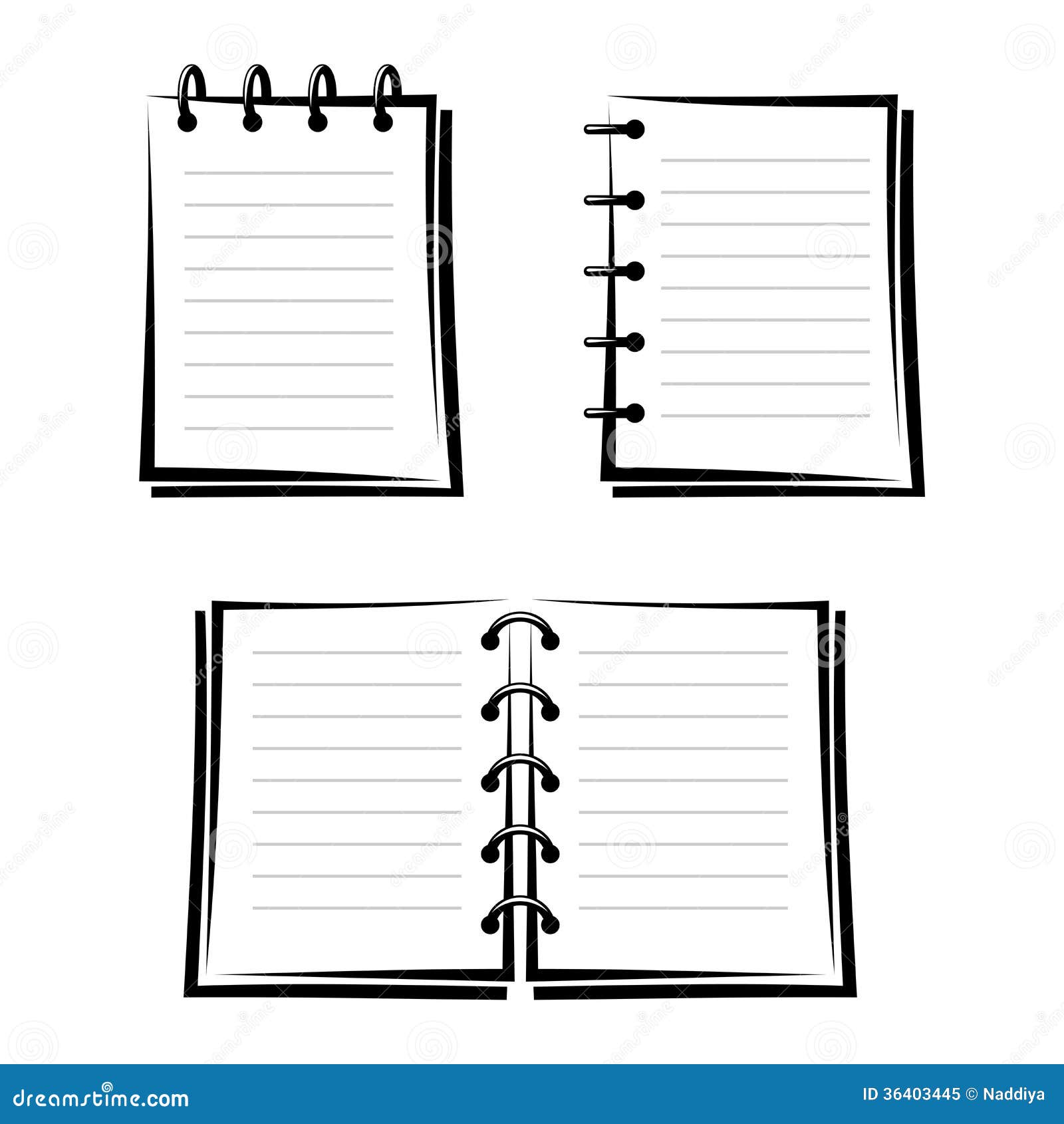 Vectormenez Clipart Clipart Notebook Black And White