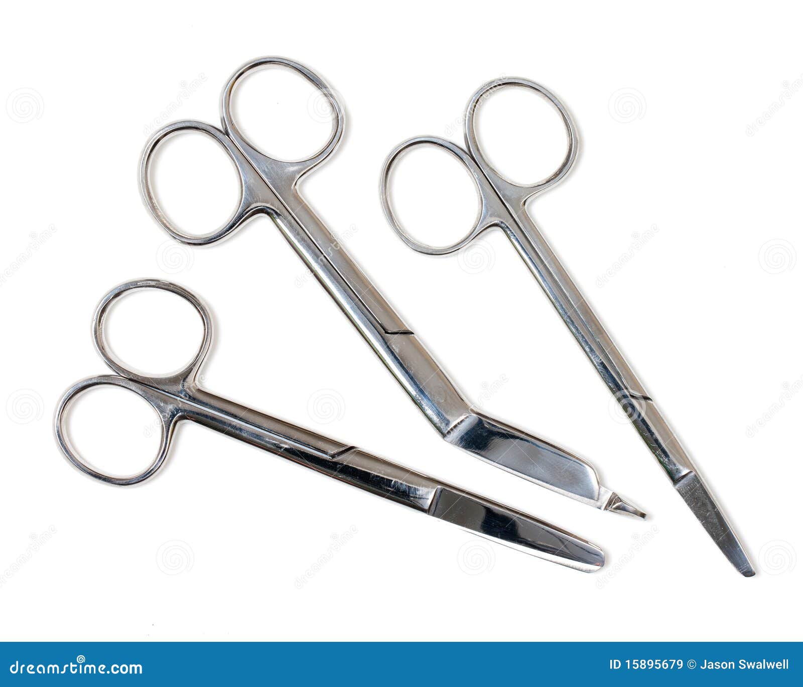 Set Of Three Surgical Scissors Royalty Free Stock Images - Image: 15895679