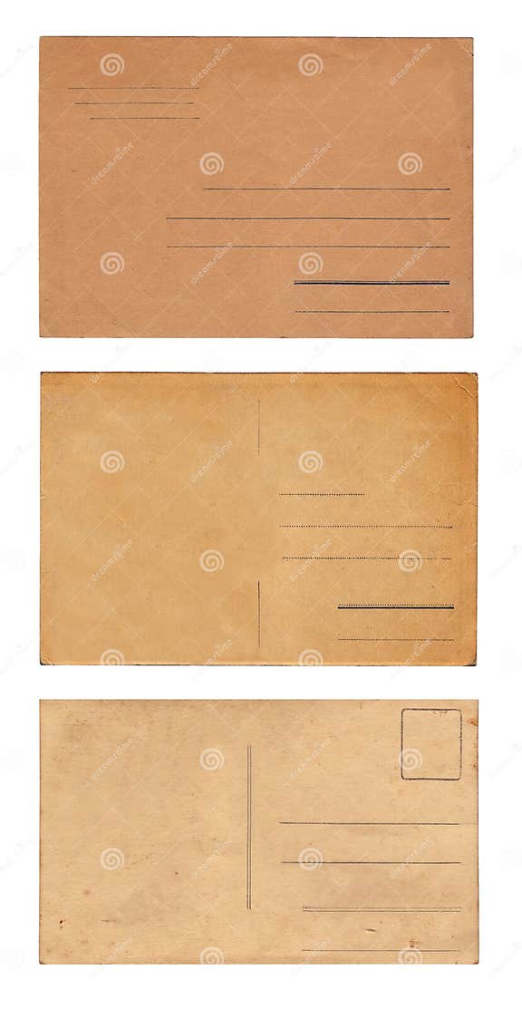 Set of Three Vintage Postcards Stock Photo Image of paper