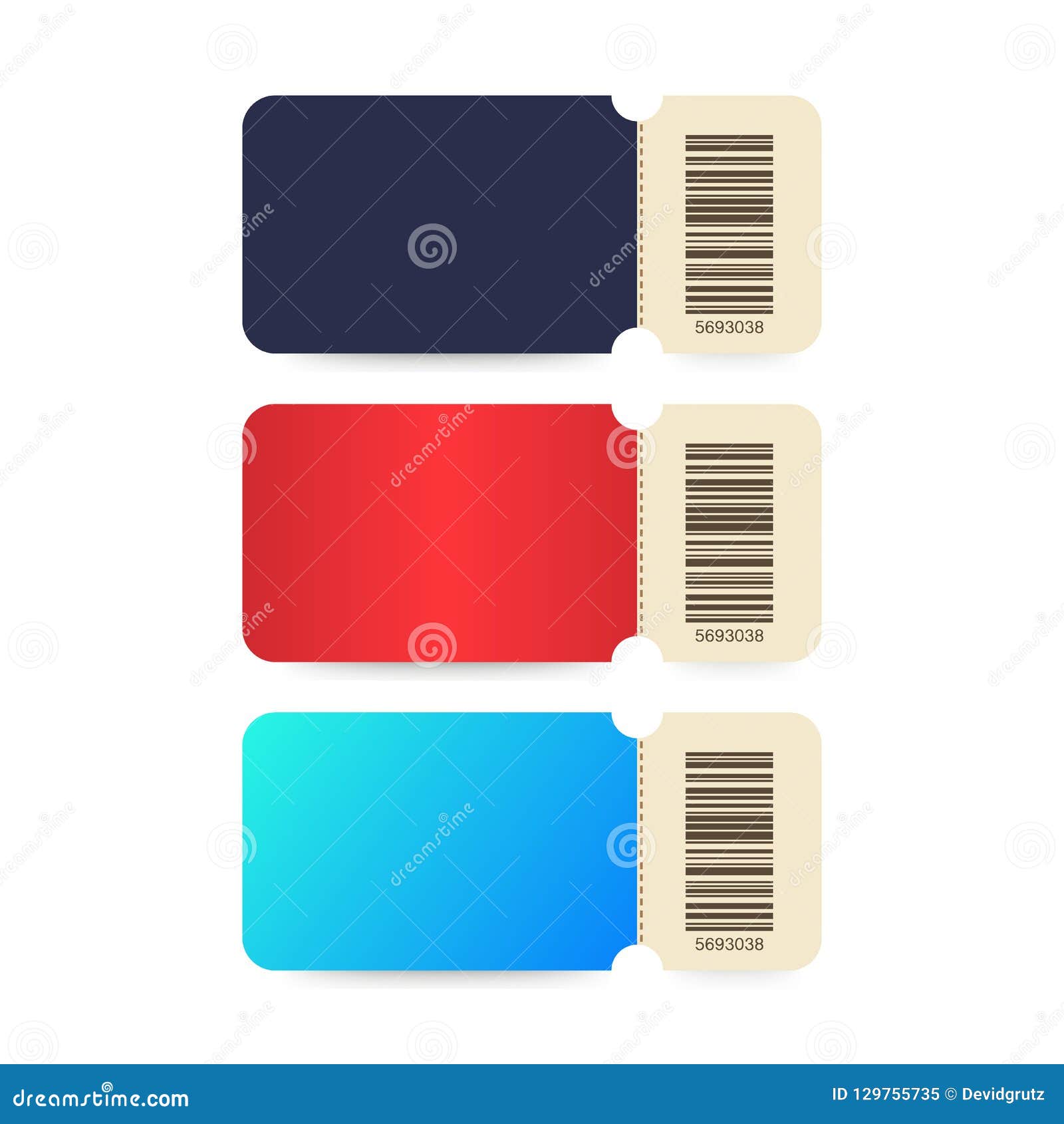 Set Of Ticket. Template Tickets. Colorful Cinema Ticket ...