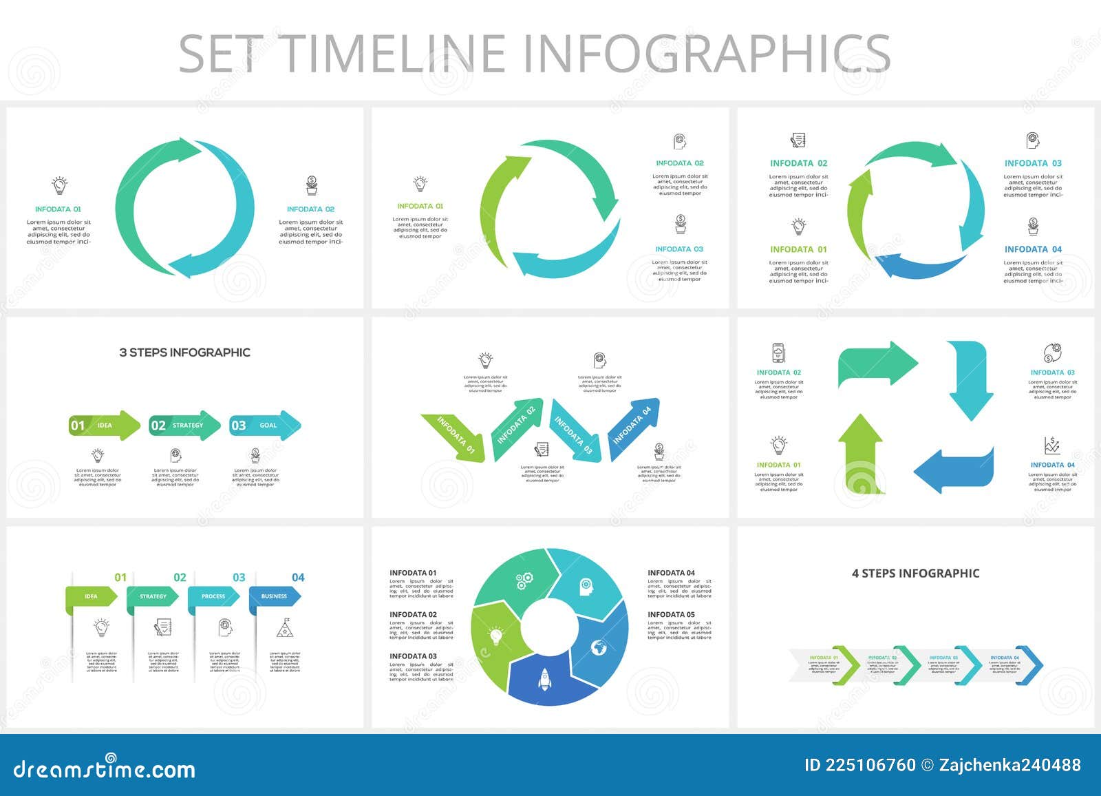 set timeline with 5, 4, 3, 2 s, infographic template for web, business, presentations,  