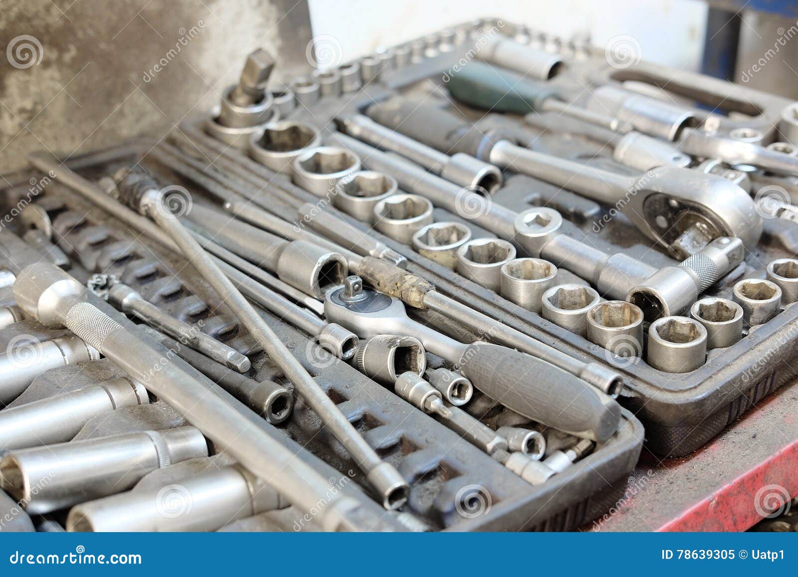 Set of tools in a box stock image. Image of home, repair 78639305